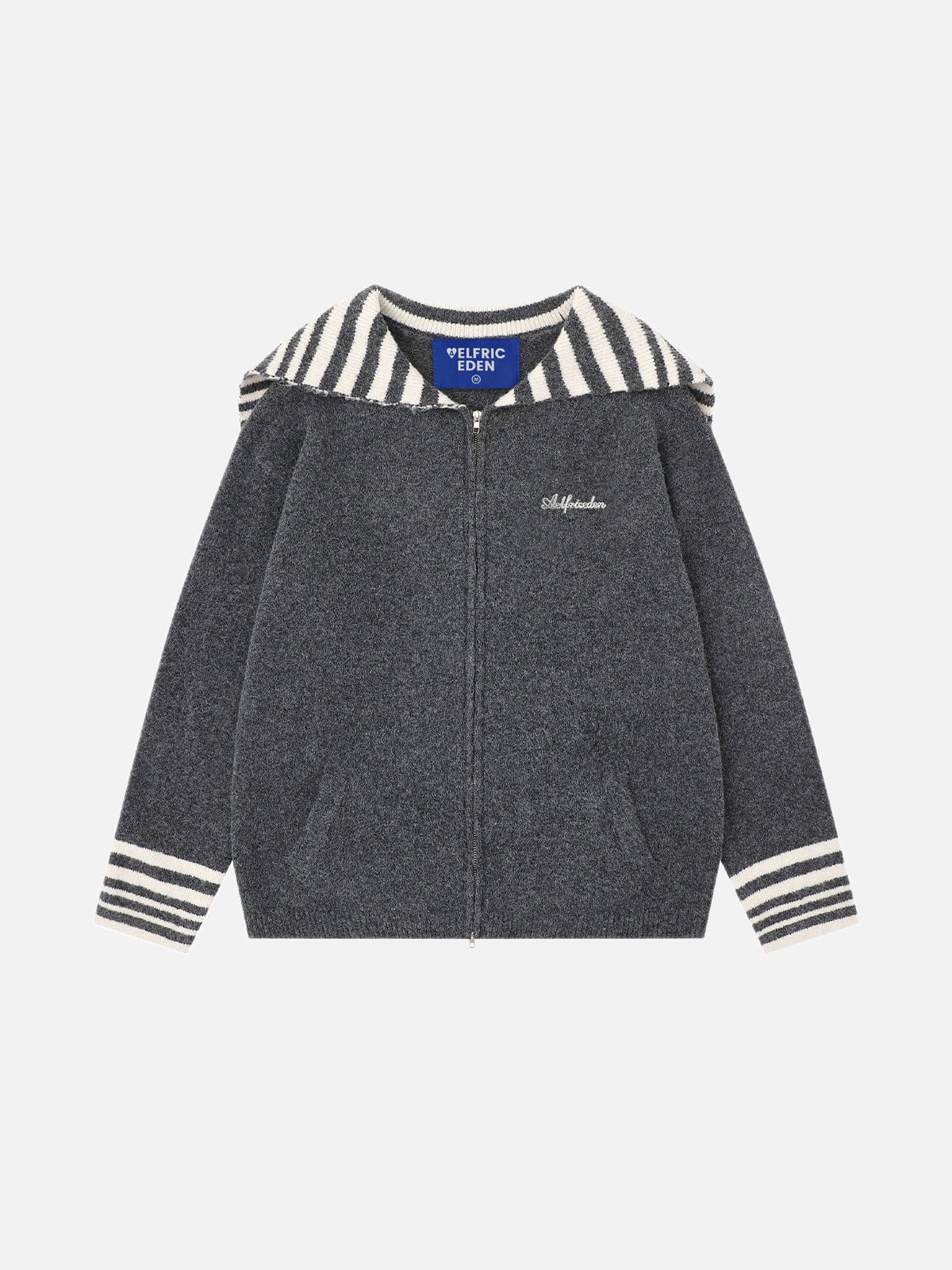 Aelfric Eden Sailor Collar Knit Zip Up Cardigan