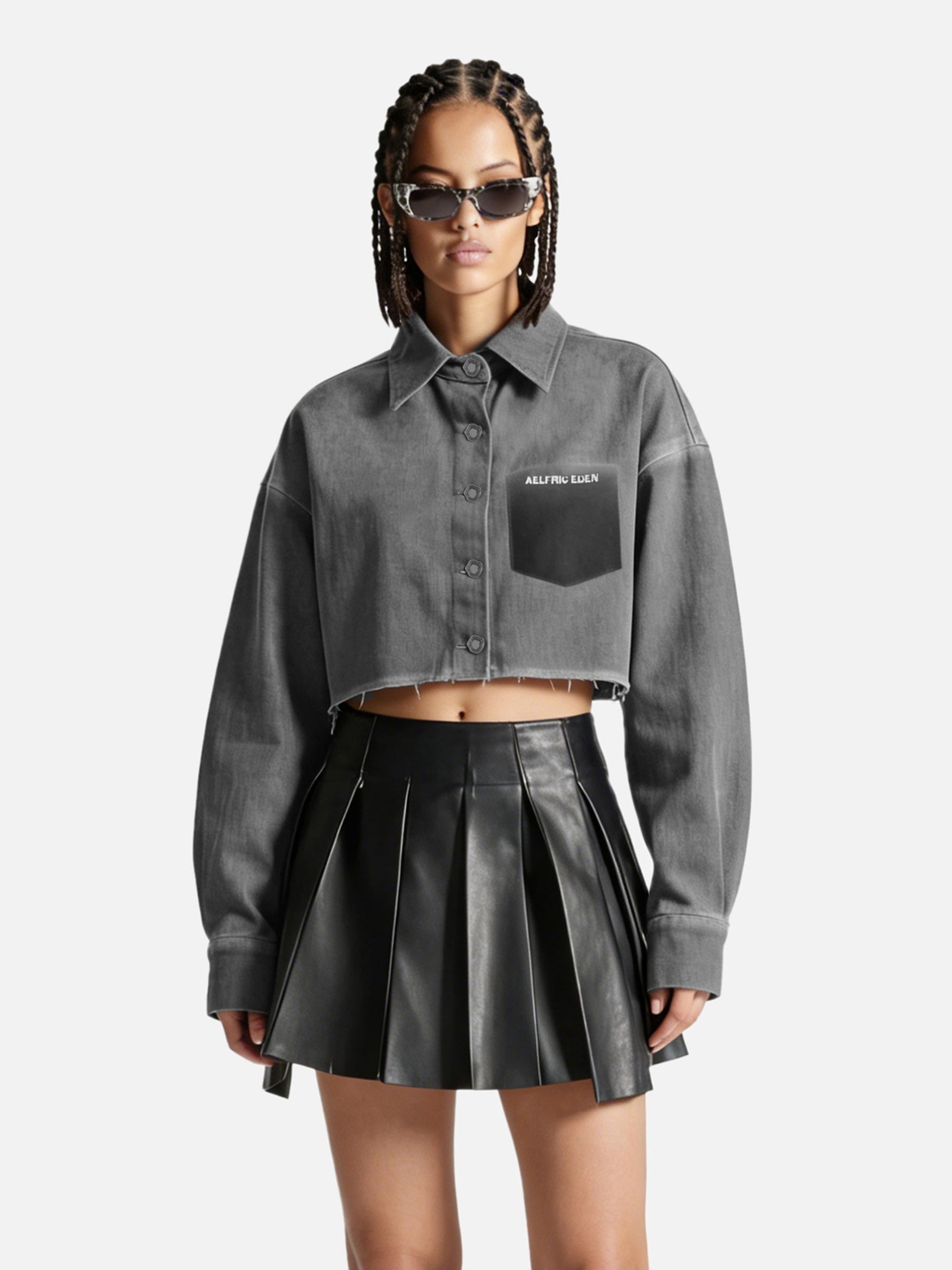 Aelfric Eden Cropped Washed Long Sleeve Shirt