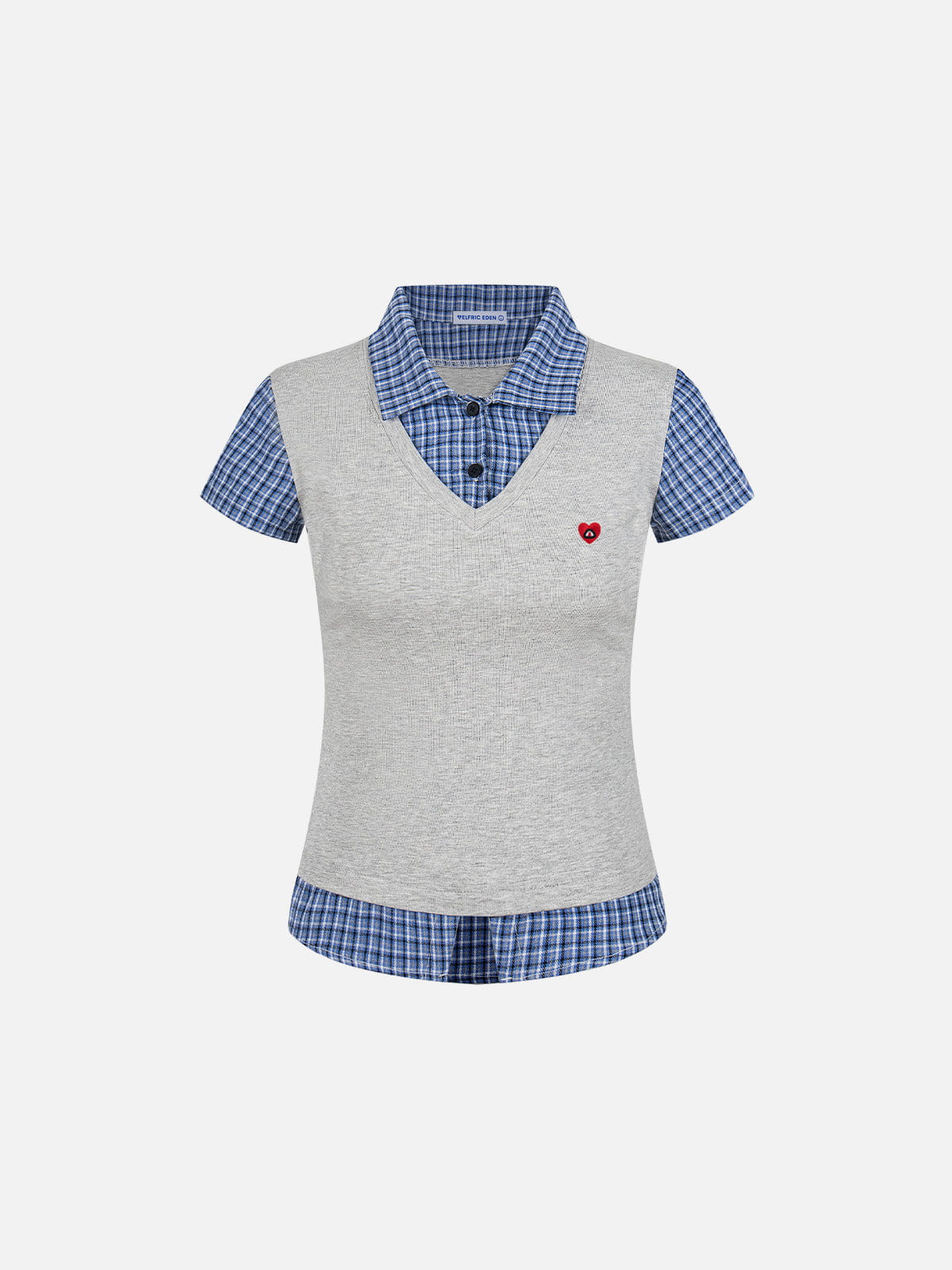 Alternative view of Aelfric Eden Layered Plaid Shirt Tee