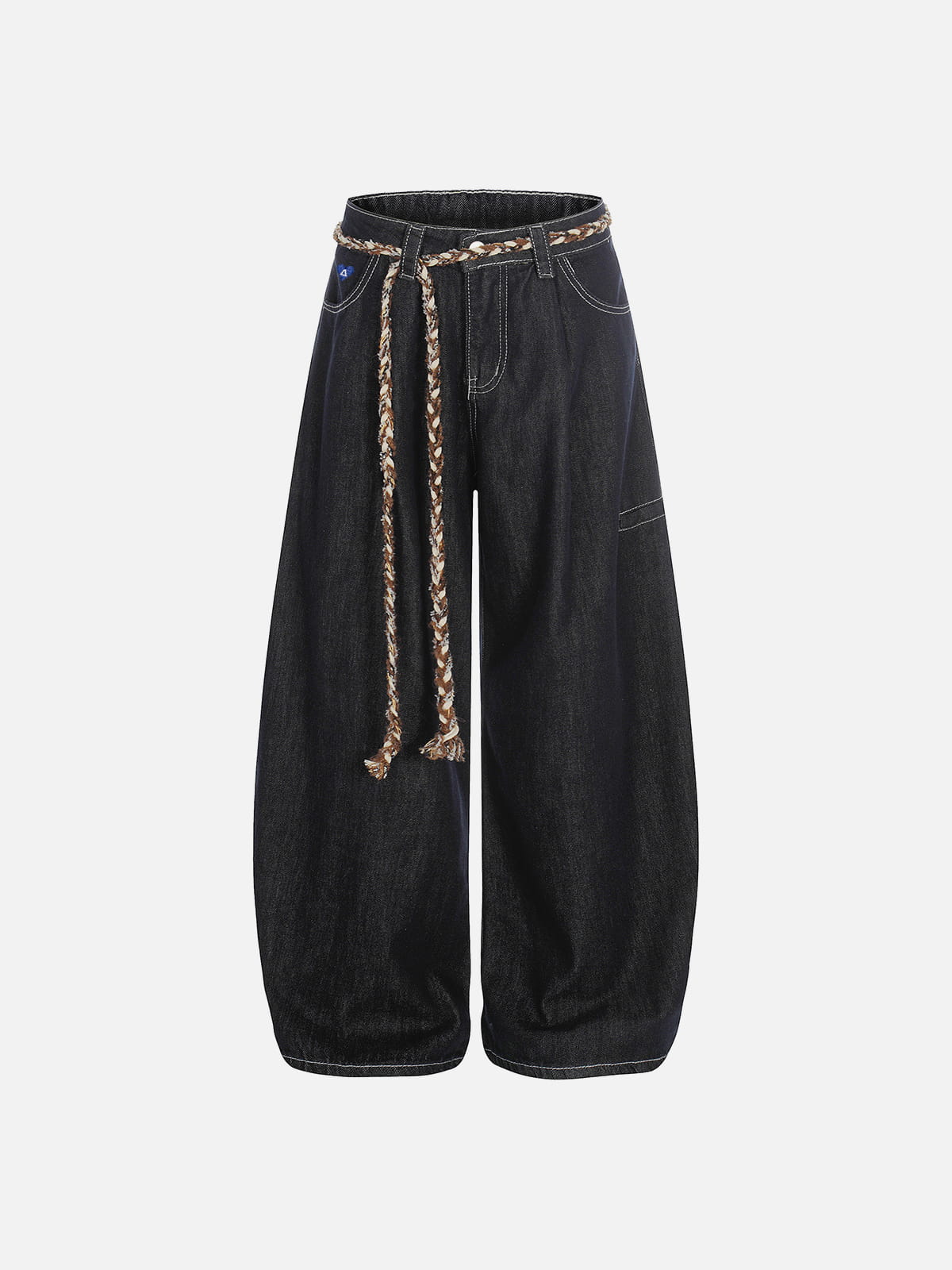 Alternative view of Aelfric Eden Washed Braided Belt Baggy Barrel Jeans