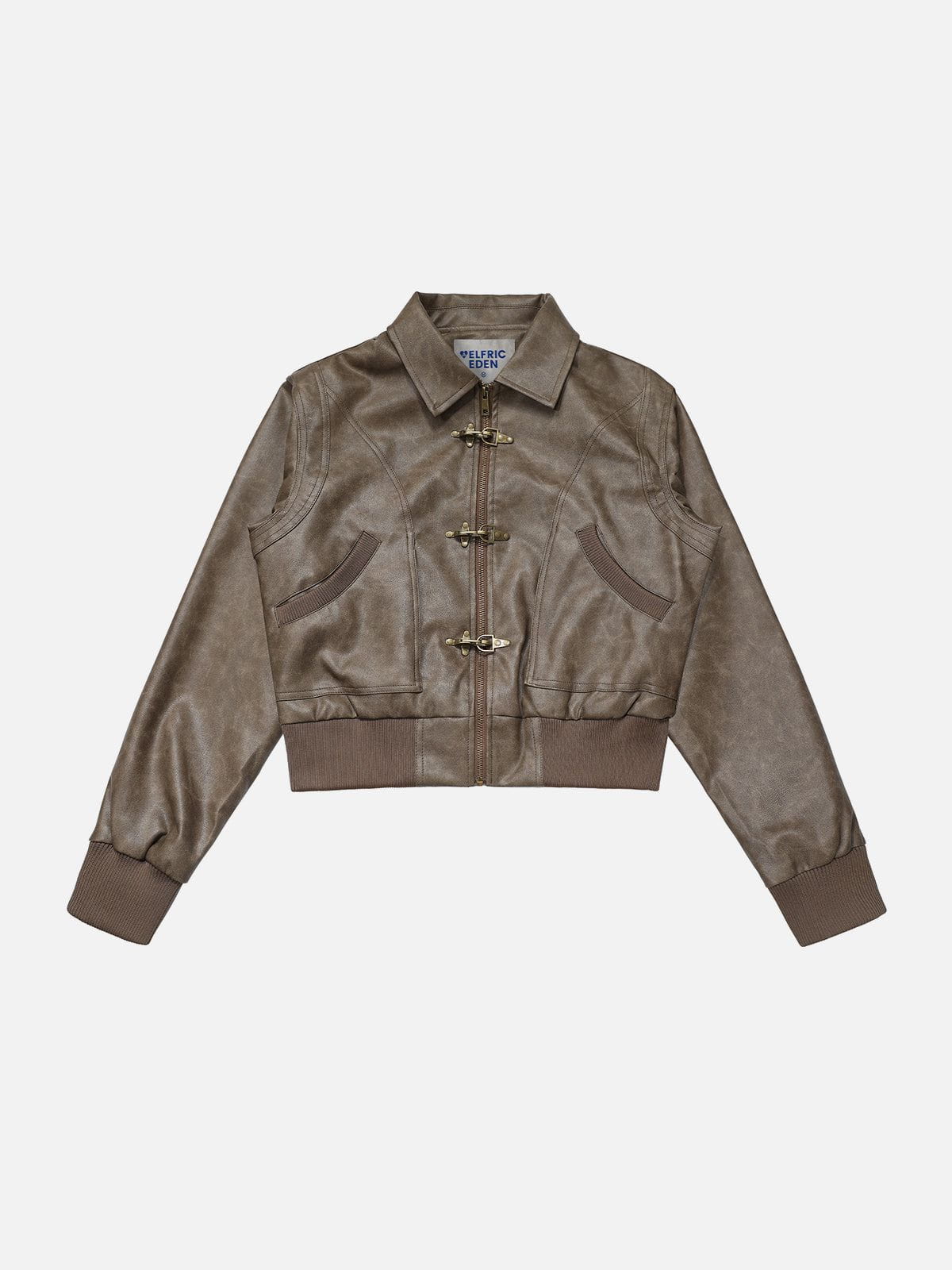 Alternative view of Aelfric Eden Metal Button Cropped Faux Leather Jacket
