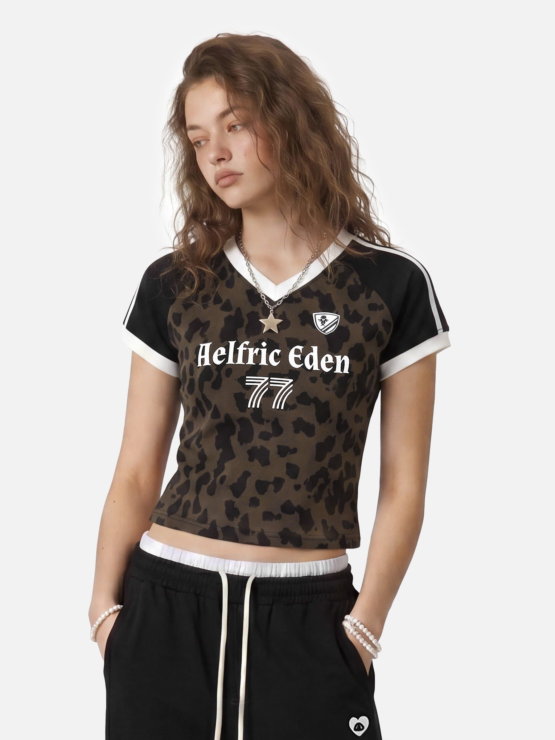 [Pre-Order] Aelfric Eden Leopard V-Neck Baby Tee