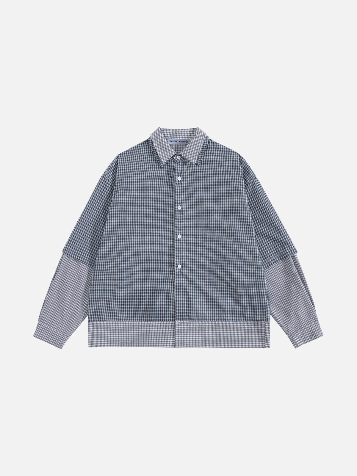 Aelfric Eden Faux Layered Plaid Long Sleeve Shirt