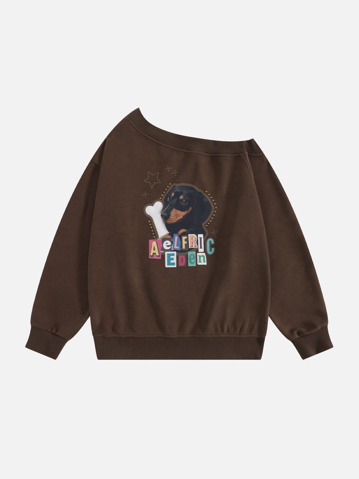 Alternative view of Aelfric Eden Dachshund Off-The-Shoulder Sweatshirt