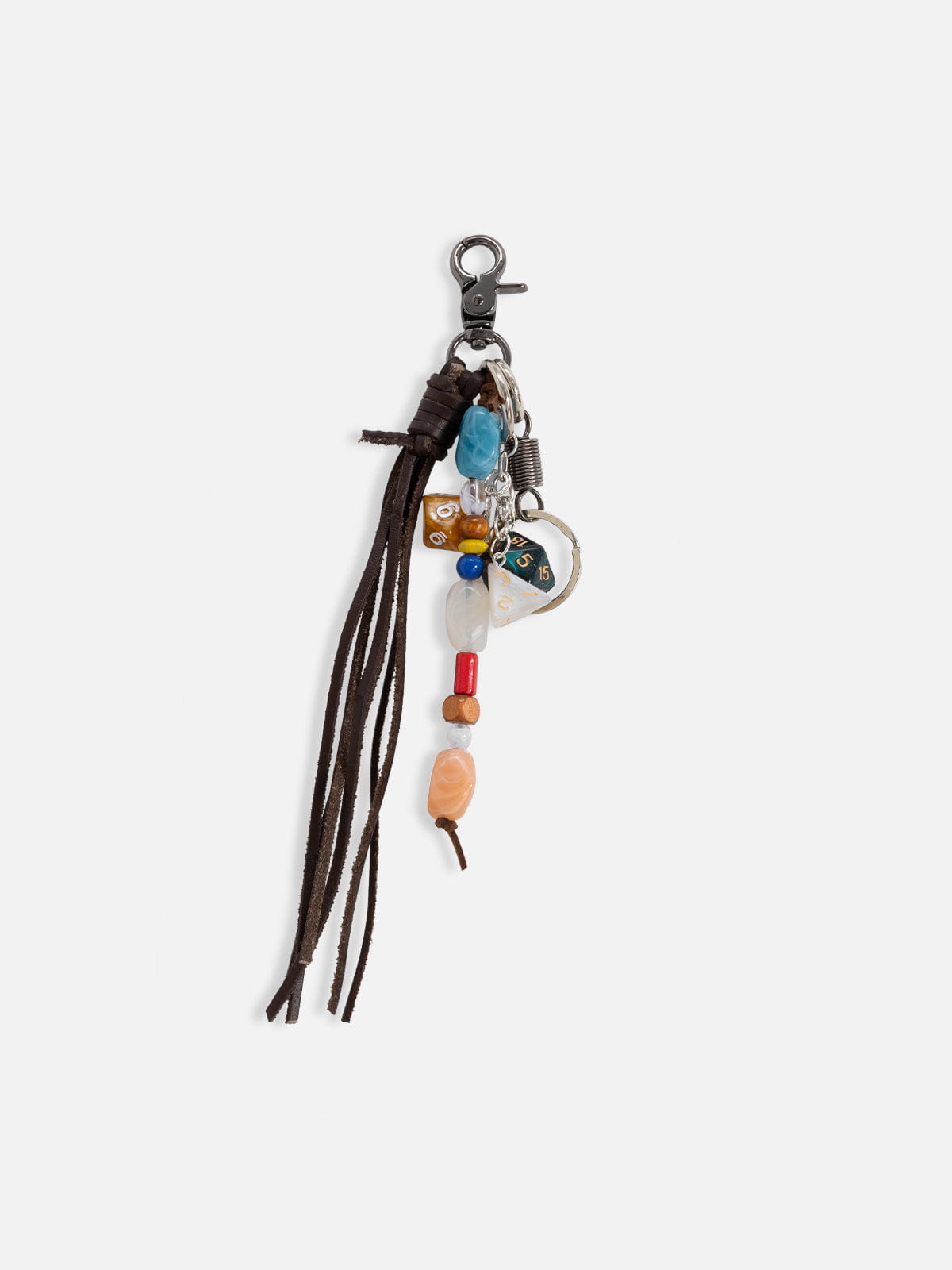 Alternative view of Beaded Dice Tassel Keychain