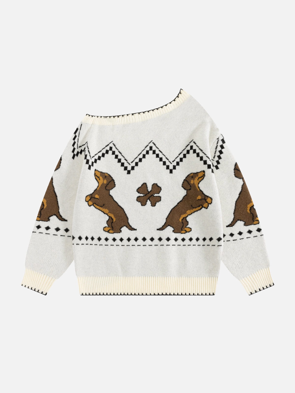 Alternative view of Aelfric Eden Dachshund Off-The-Shoulder Sweater