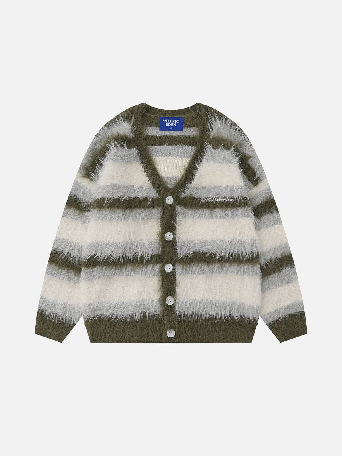 Aelfric Eden Oversized Blocking Striped Cardigans