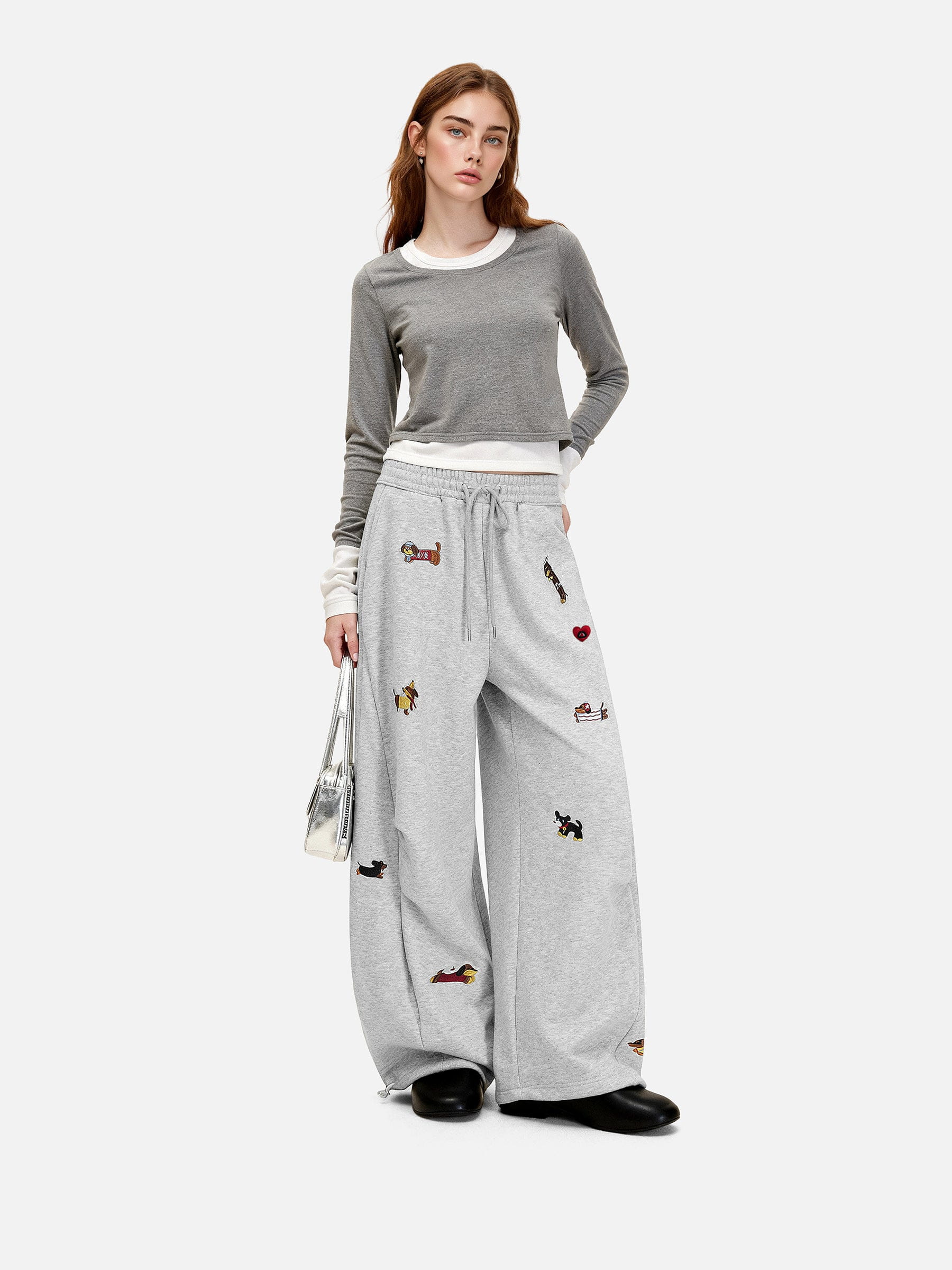 Alternative view of Aelfric Eden Embroidery Dog Baggy Barrel Sweatpants