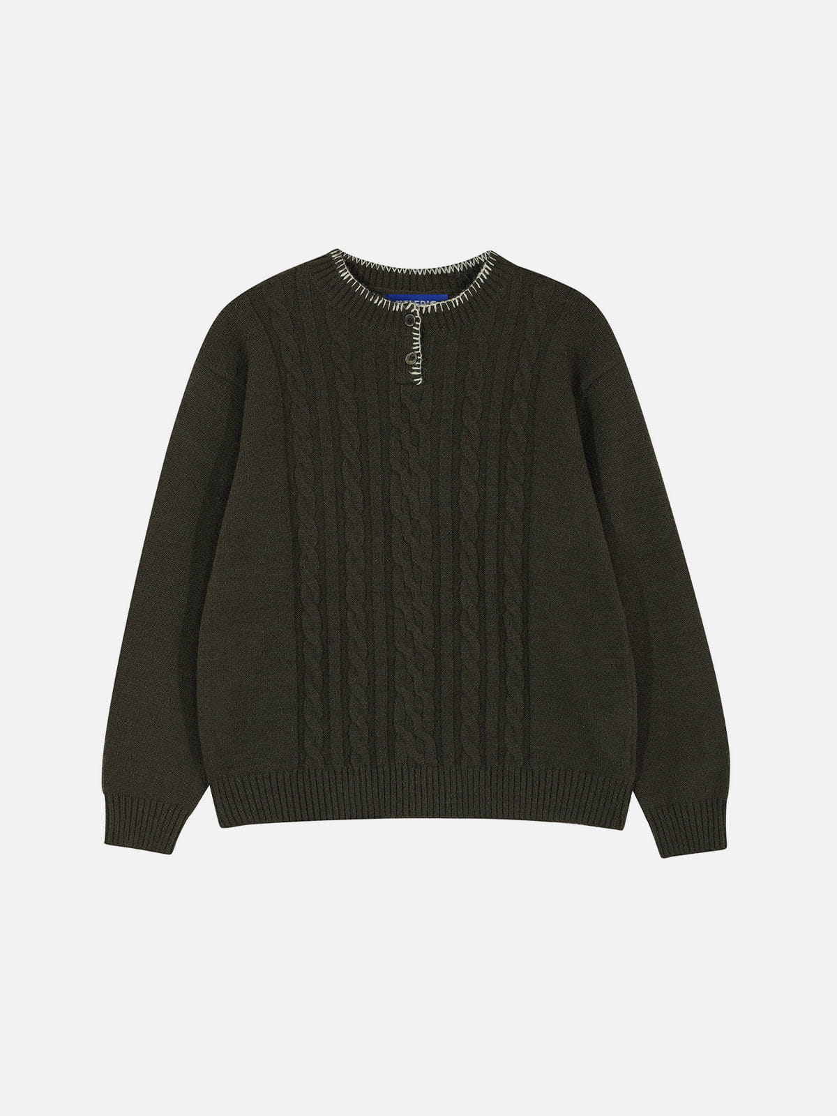 Alternative view of Aelfric Eden Cable Knit Henley Sweater