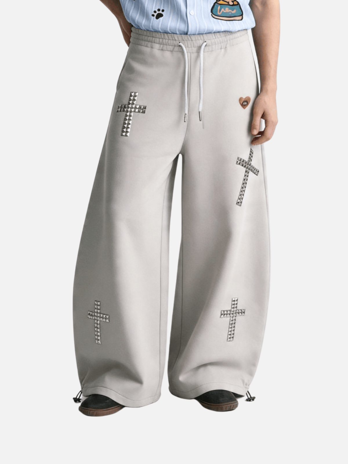 Aelfric Eden Studded Cross Baggy Barrel Sweatpants