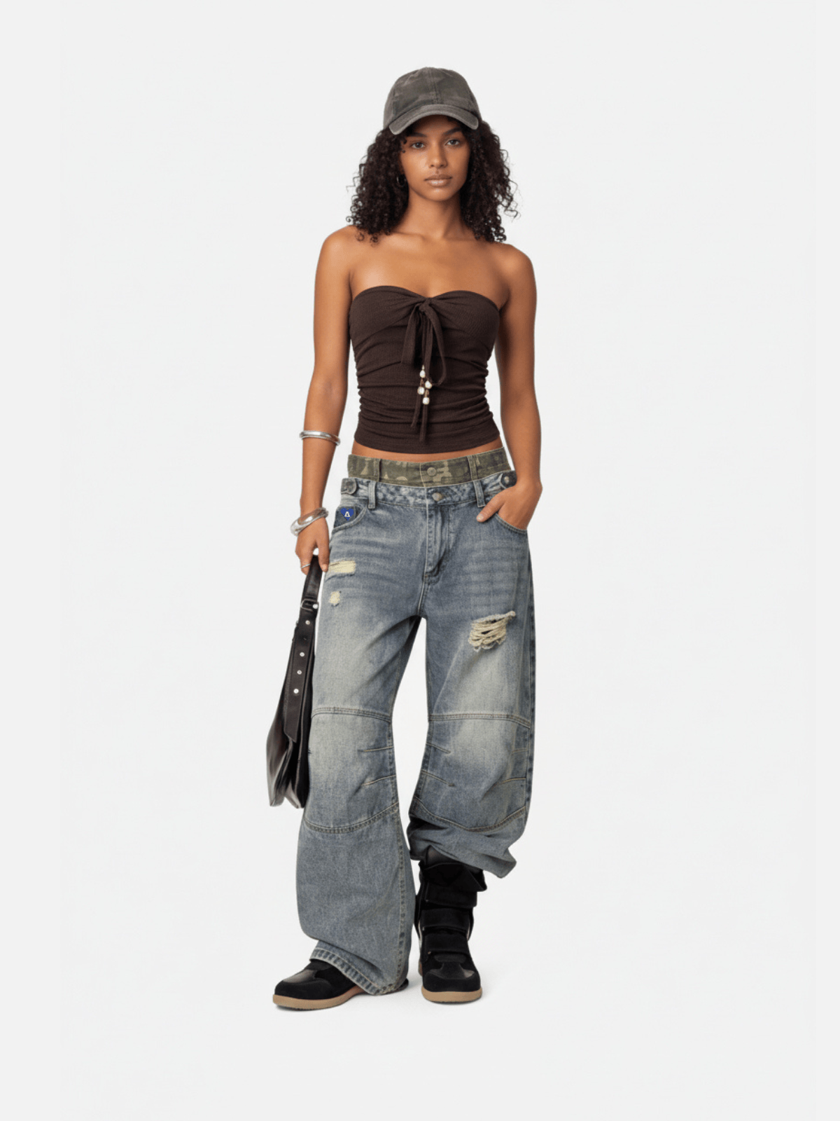 Aelfric Eden Ruched Tie Front Tube Top