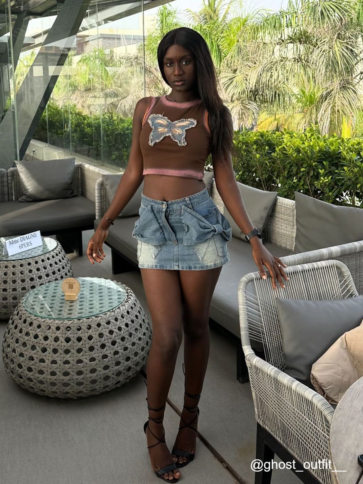 Alternative view of Aelfric Eden Bow Denim Micro Mini Skirt
