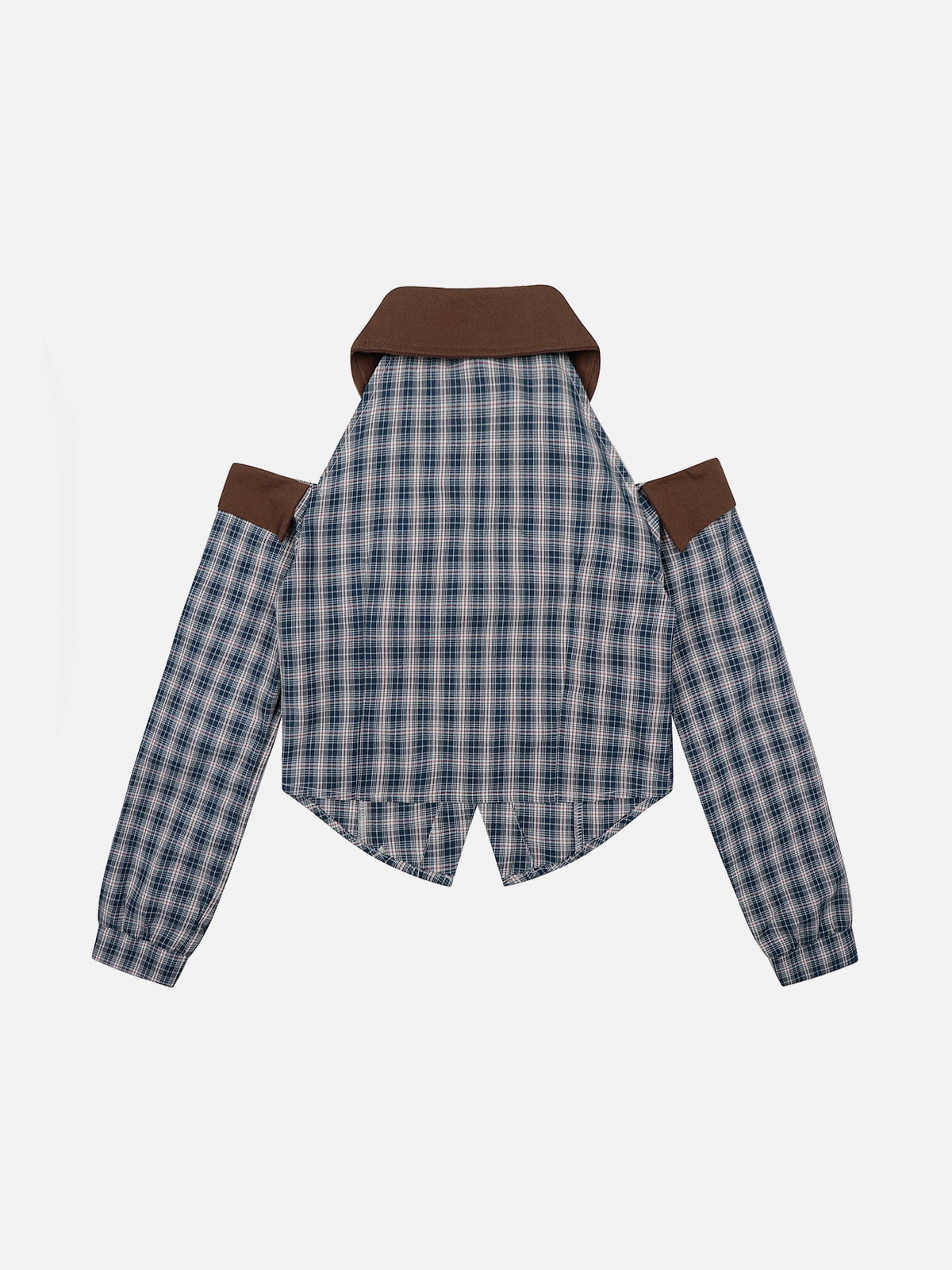 Alternative view of Aelfric Eden Plaid Tie Cropped Long Sleeve Shirt