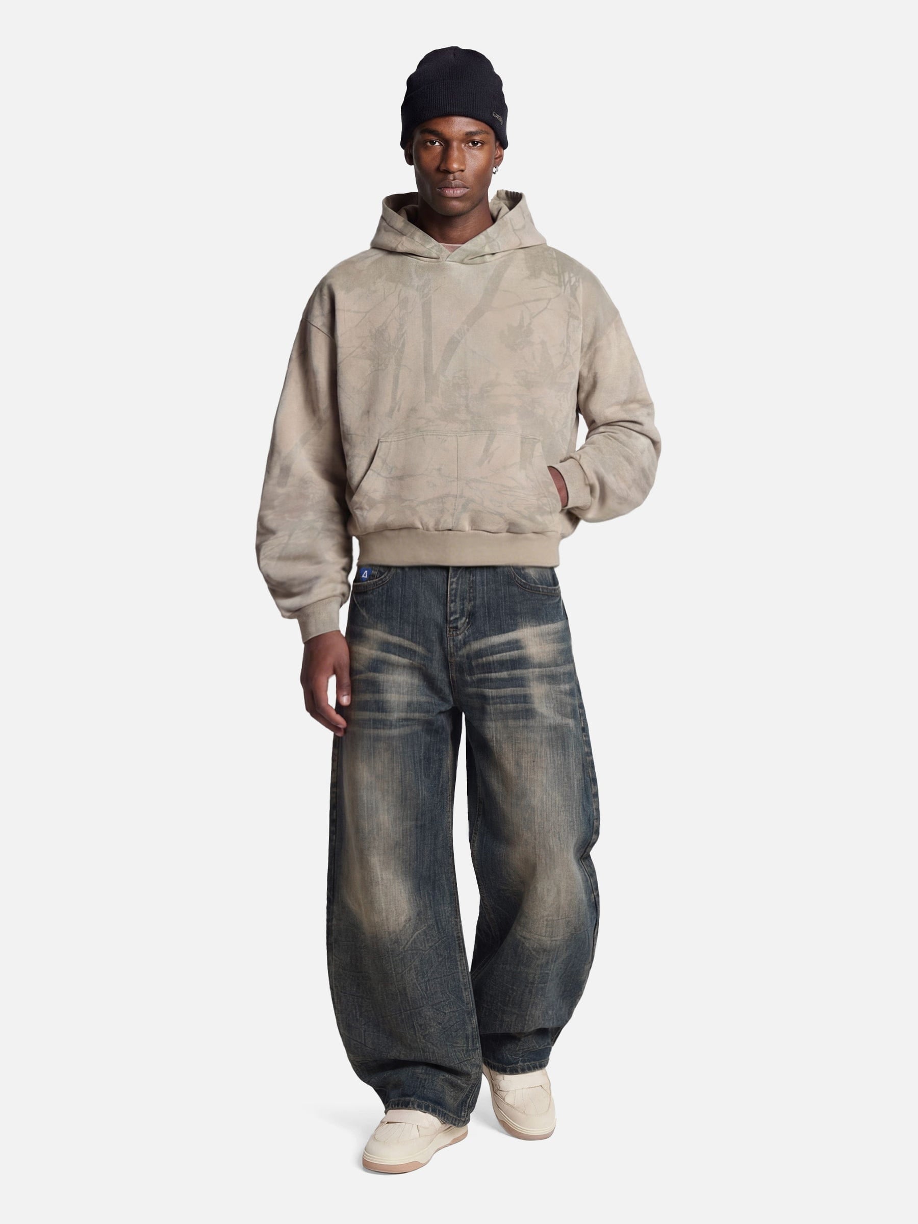 Aelfric Eden Washed Texture Baggy Barrel Jeans