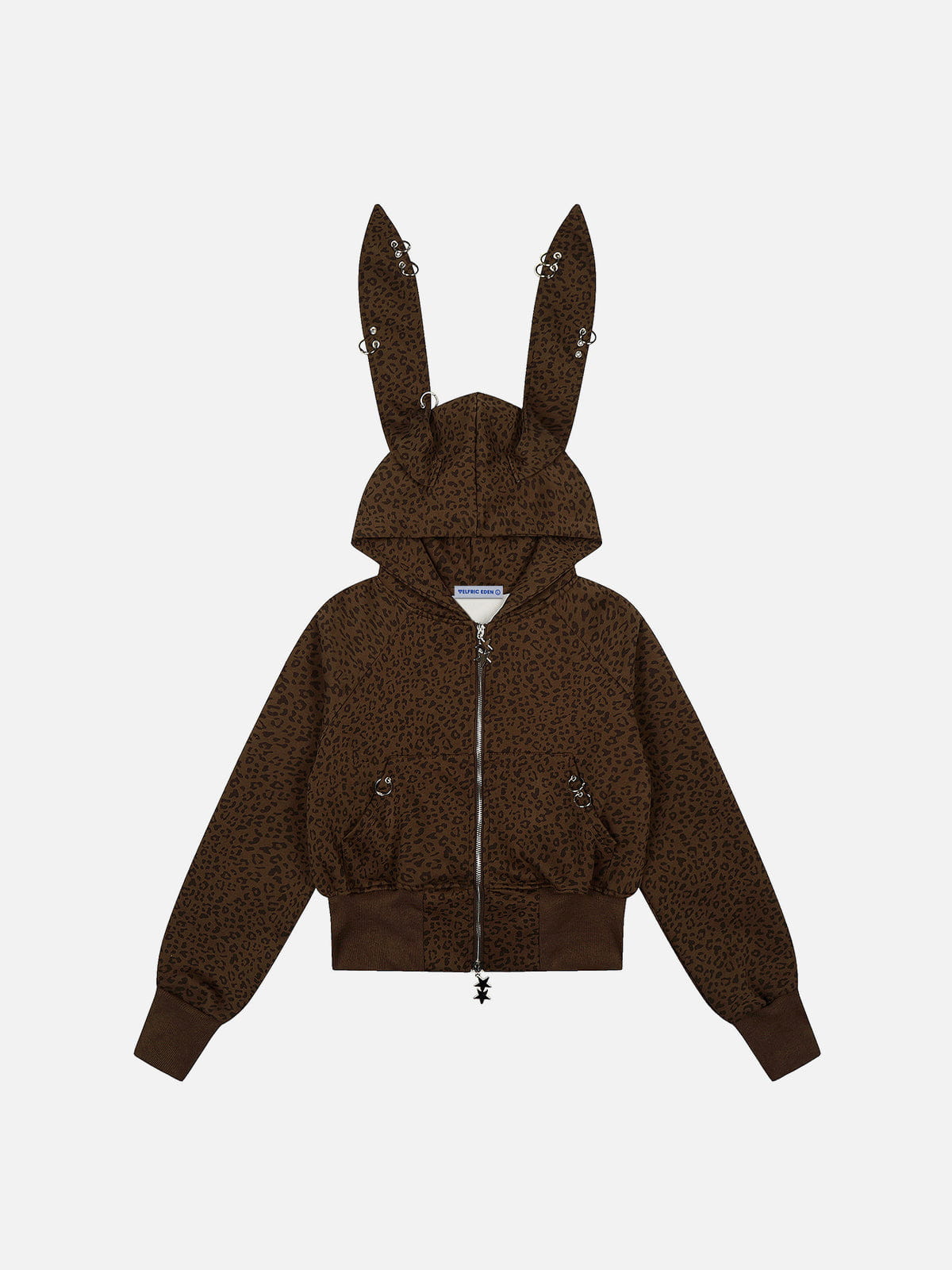 Alternative view of Aelfric Eden Leopard Bunny Ear Zip Up Hoodie
