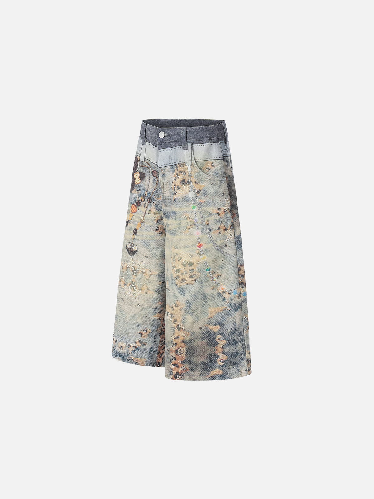 Alternative view of Aelfric Eden Leopard Graphic Jorts