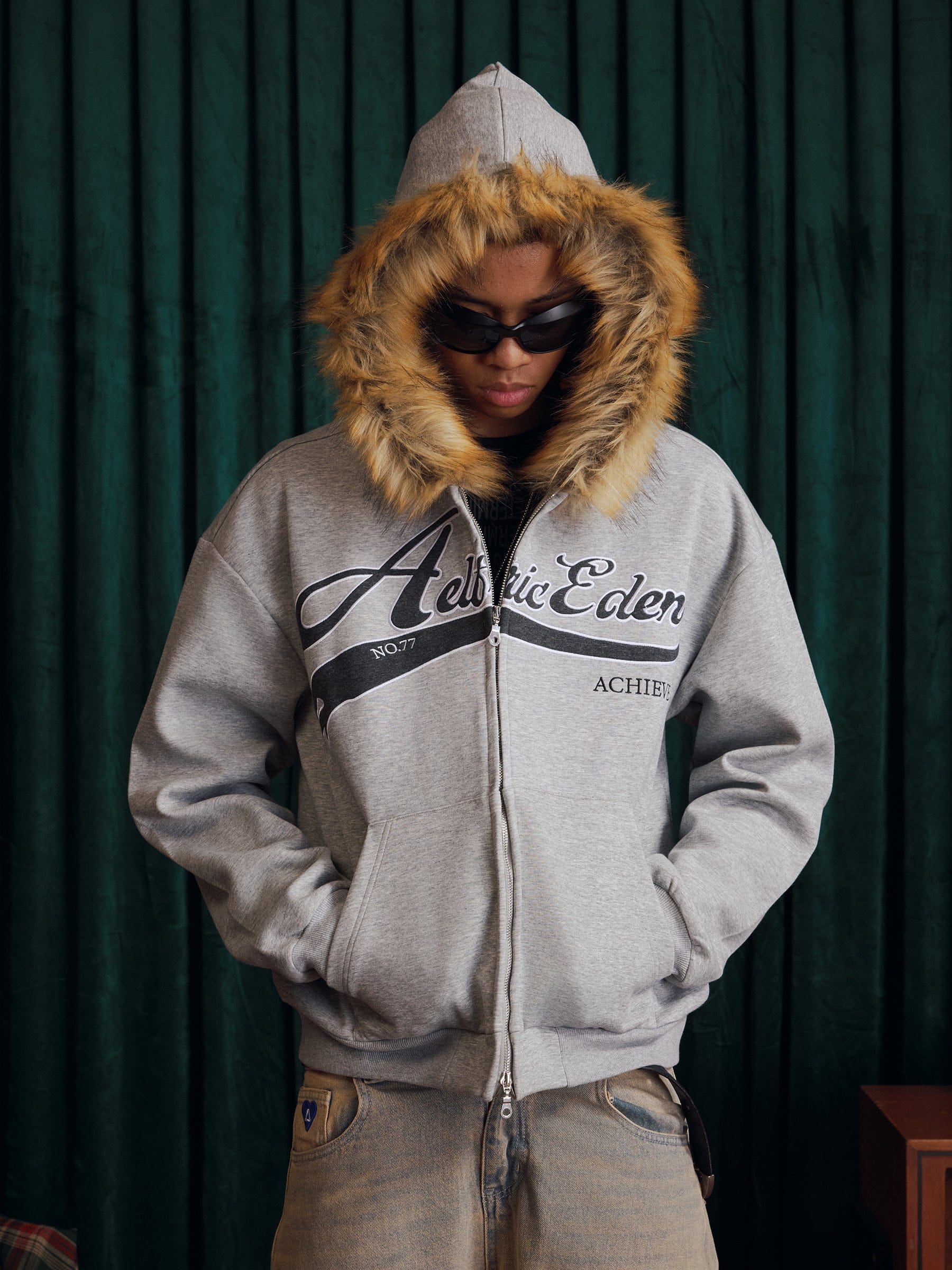Alternative view of Aelfric Eden Boxy Faux Fur Collar Hoodie