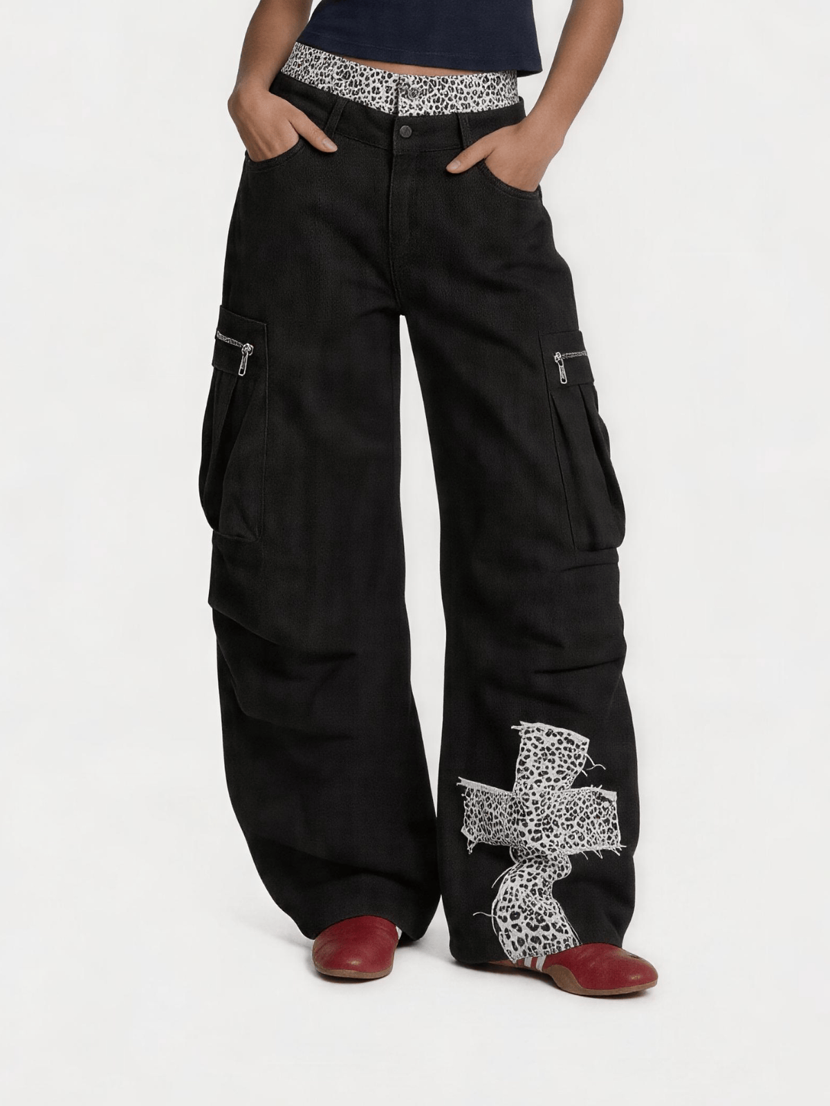 Aelfric Eden Leopard Double Waist Baggy Barrel Pants