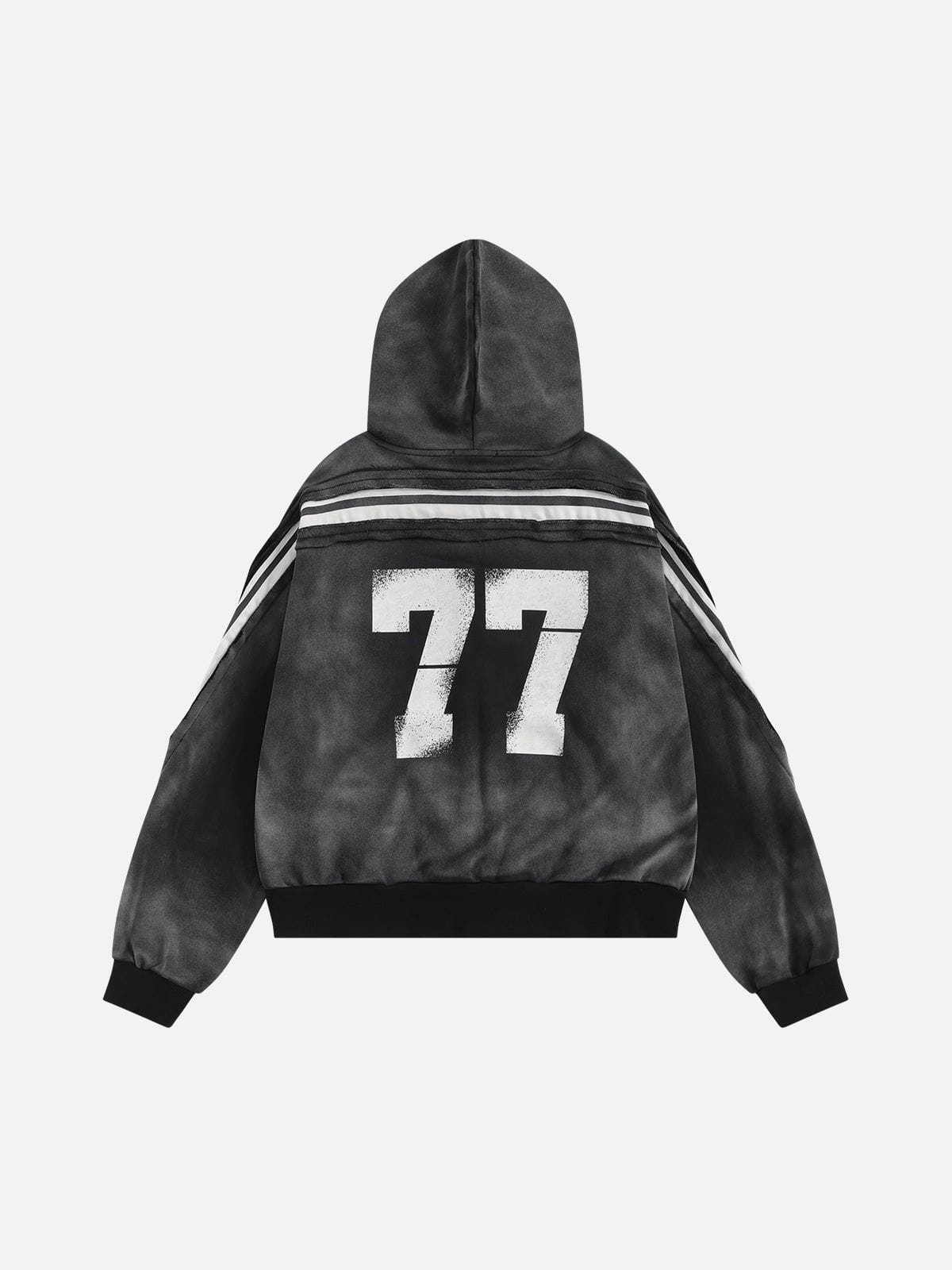 Alternative view of Aelfric Eden Boxy Fit 77 Stripe Zip Hoodie – Acid Wash