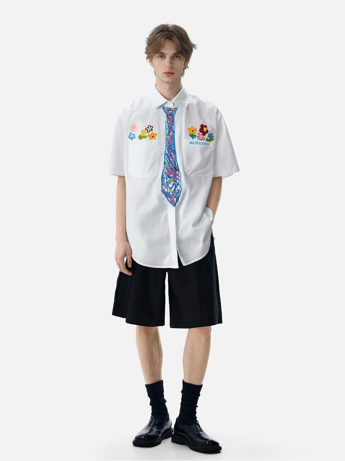 Alternative view of Aelfric Eden Graffiti Necktie Floral Shirt