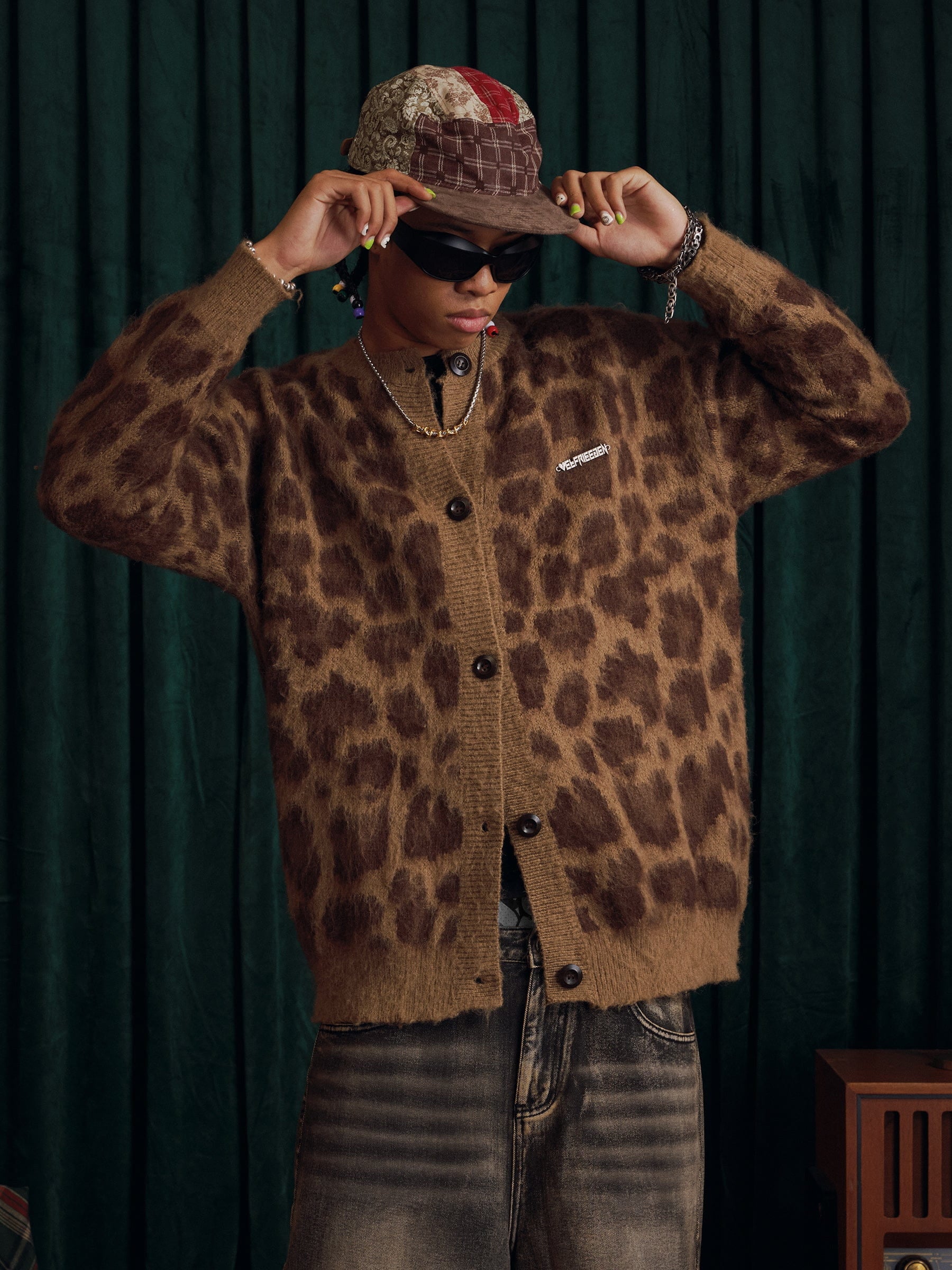 Aelfric Eden Leopard Graphic Cardigan