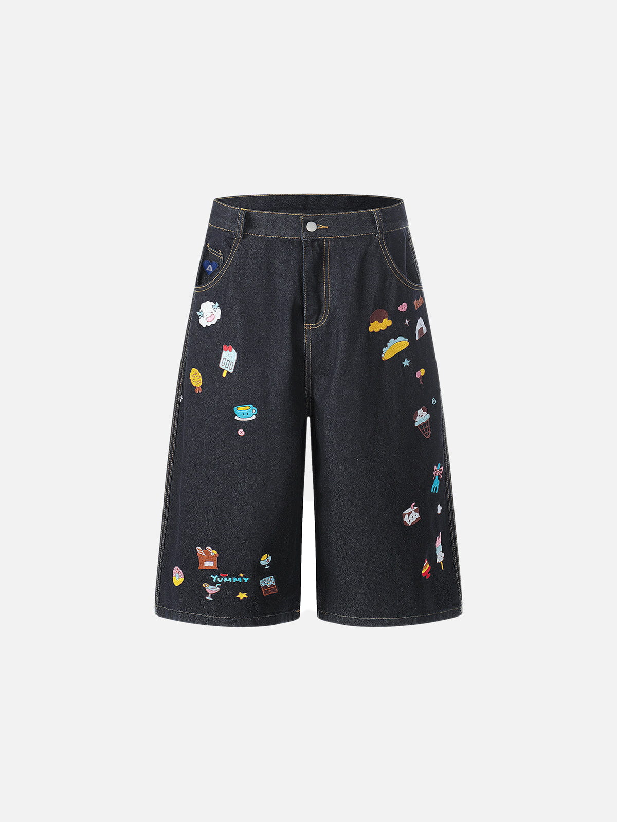Alternative view of Aelfric Eden Cartoon Patch Longline Jorts