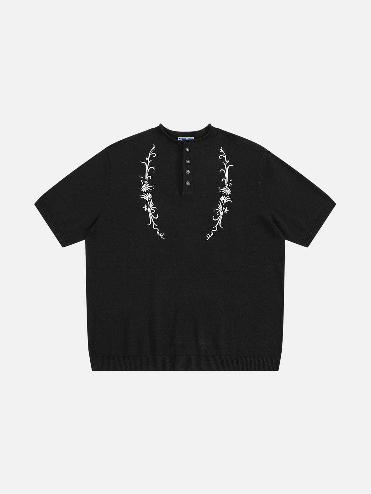 Alternative view of Aelfric Eden Boxy Embroidery Henley Tee