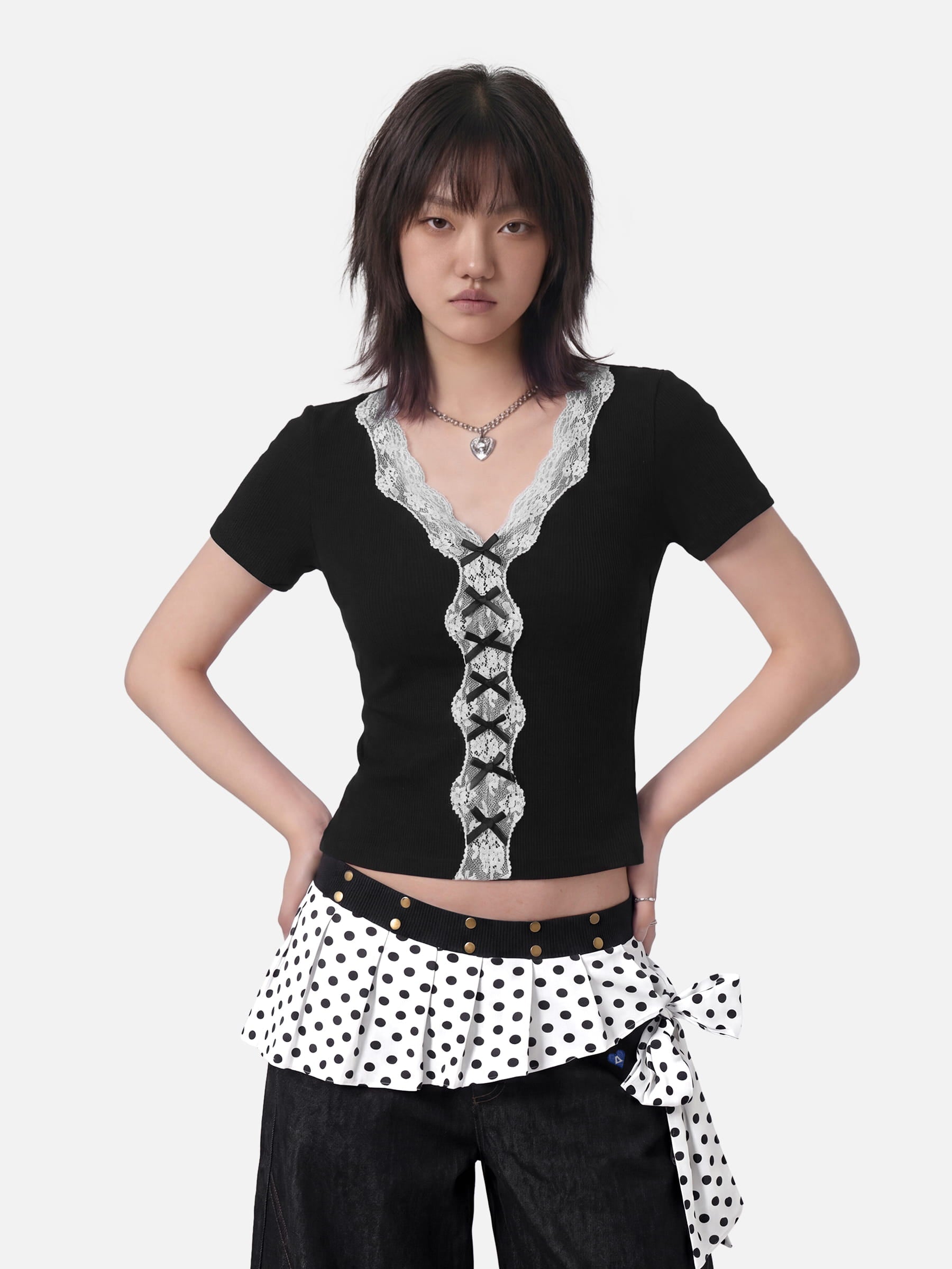 Aelfric Eden Lace Ribbon Trim Baby Tee