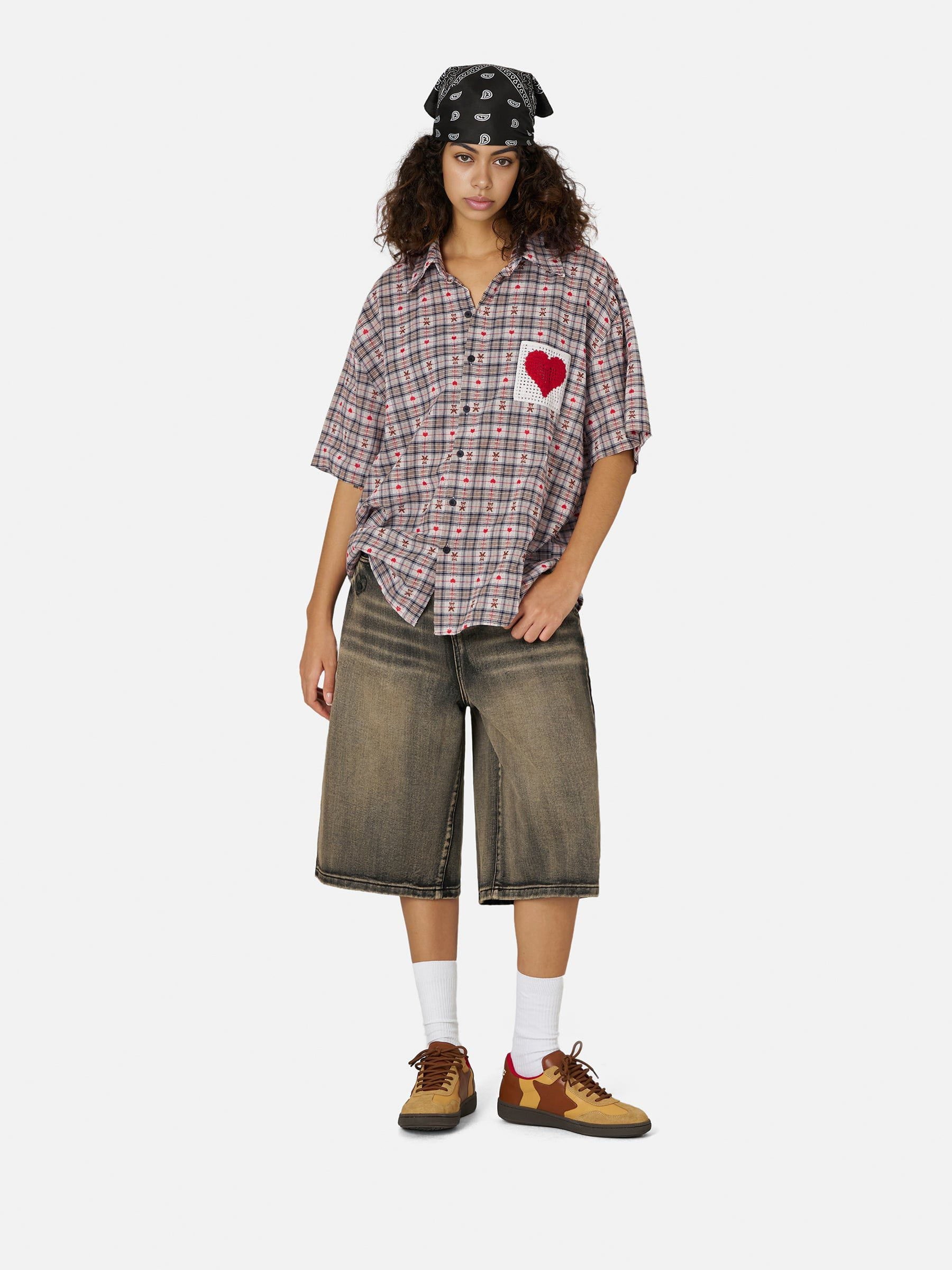 Alternative view of Aelfric Eden Crochet Heart Pocket Plaid Shirt