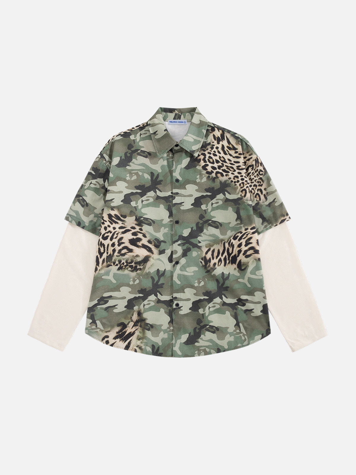 Aelfric Eden Camo Leopard Layered Long Sleeve Shirt