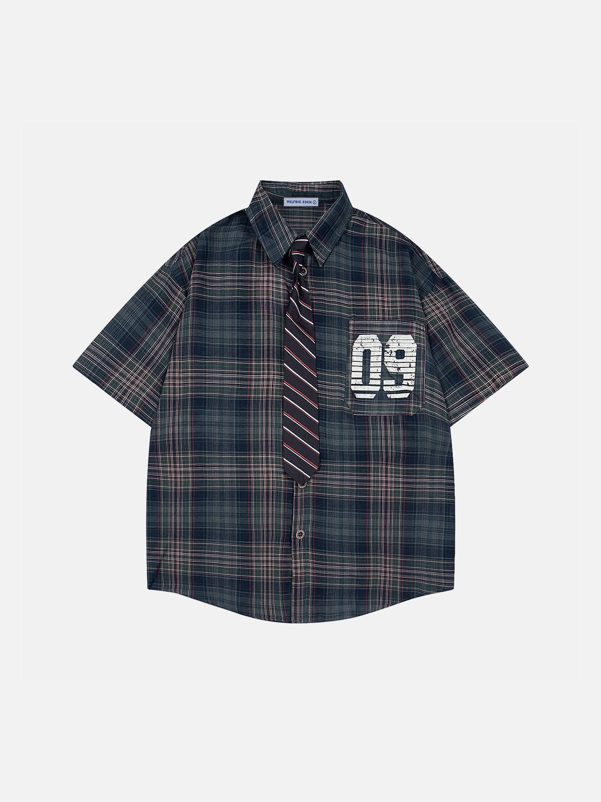 Aelfric Eden Plaid Tie 09  Graphic Shirt