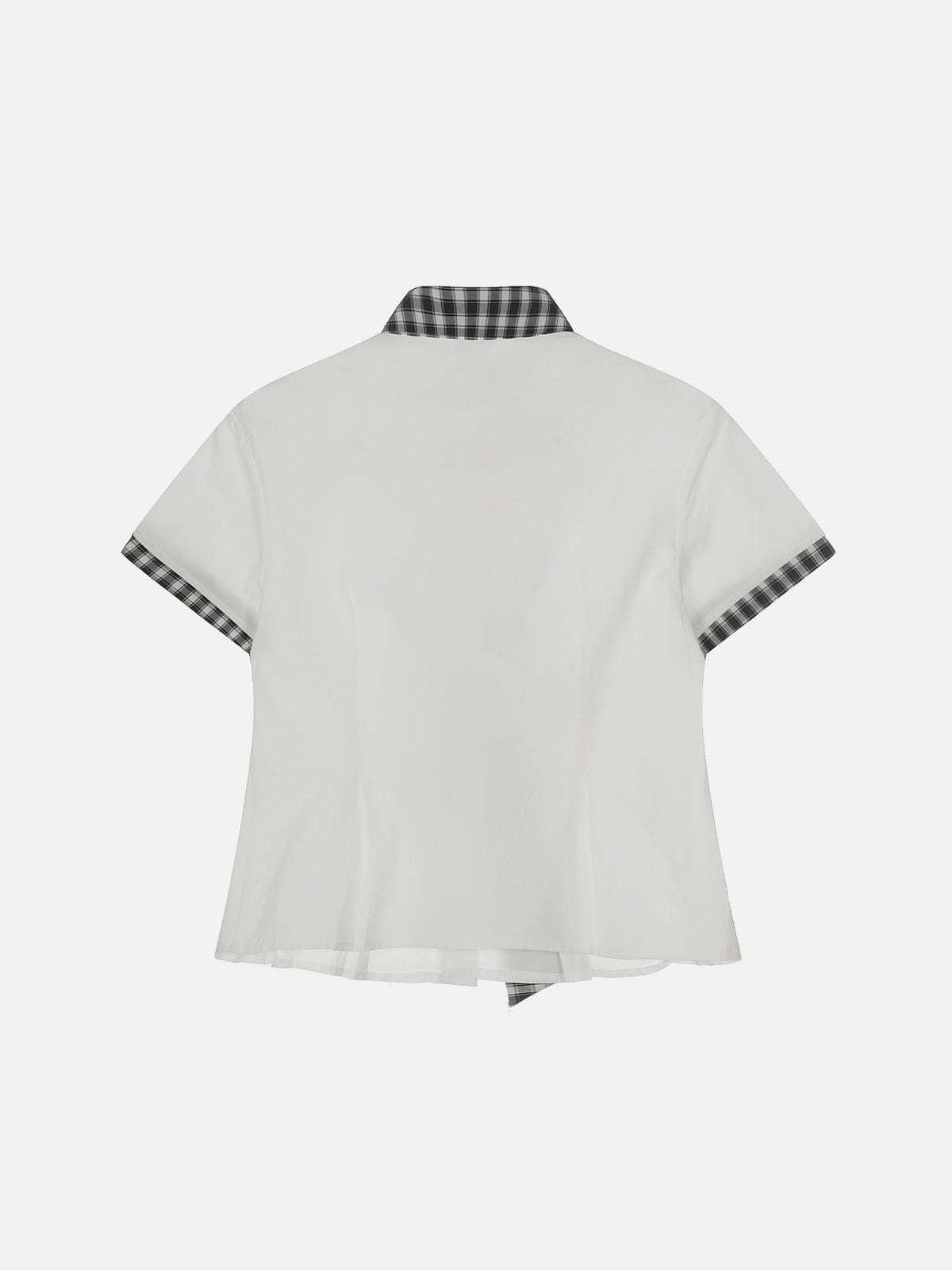 Alternative view of Aelfric Eden Plaid Tie Cropped Short Sleeve Shirt