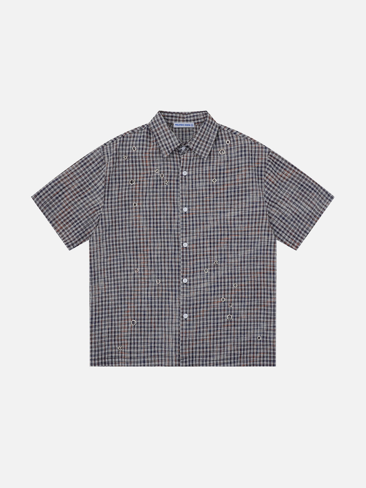 Aelfric Eden Metal Eyelet Plaid Short Sleeve Shirt