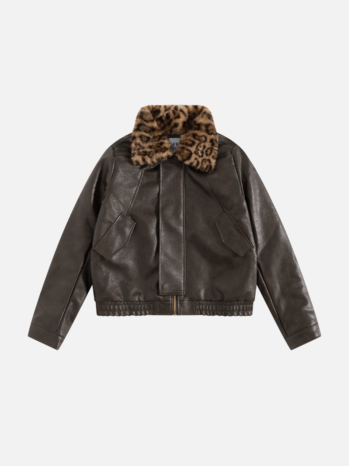 Aelfric Eden Leopard Collar Faux Leather Jacket