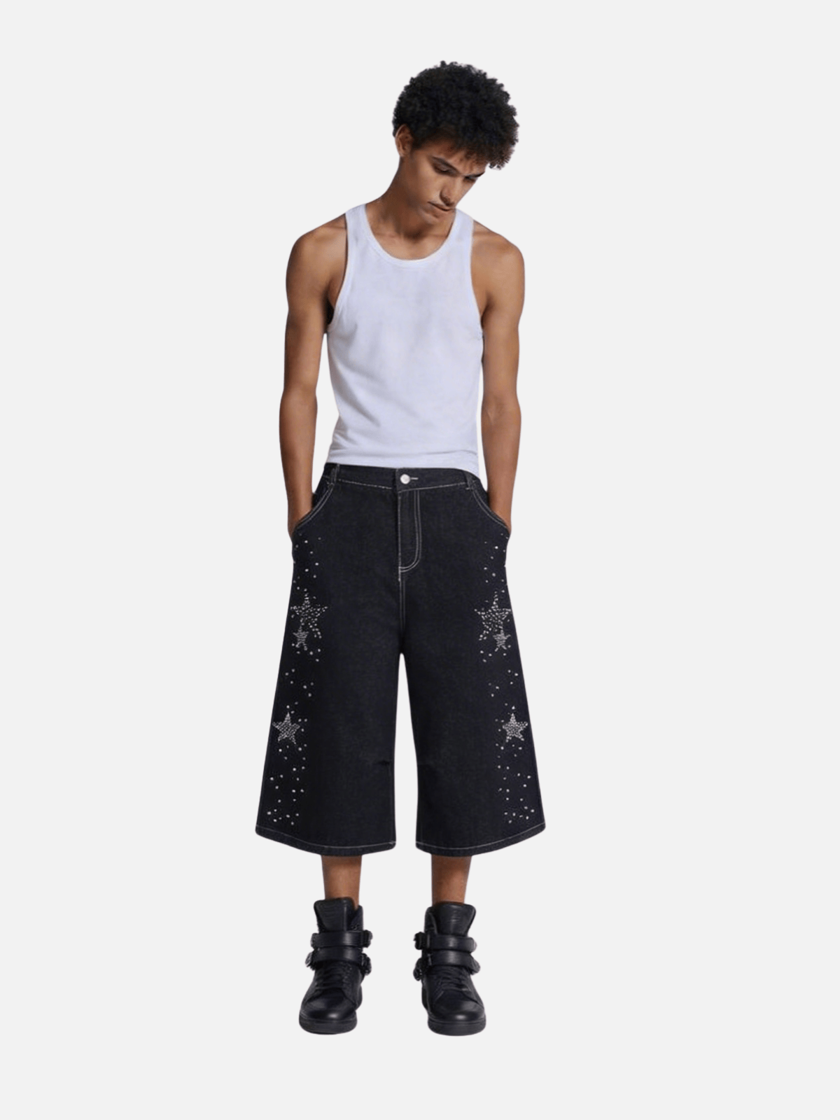 Aelfric Eden Rhinestone Star Longline Jorts