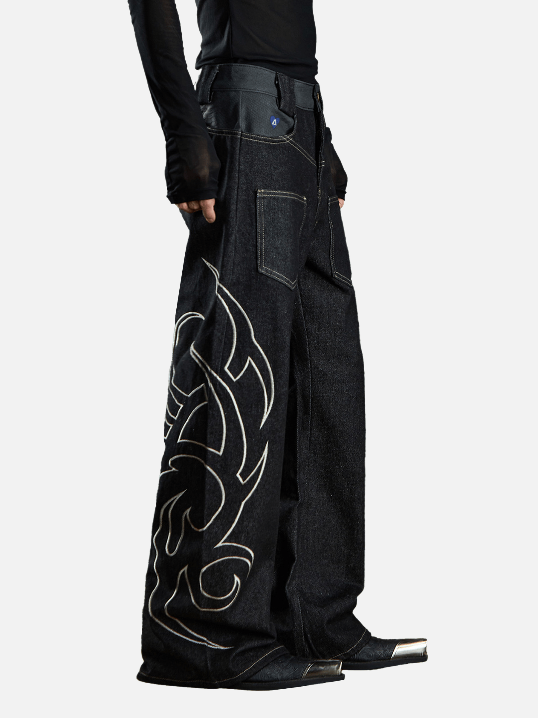 Aelfric Eden Baggy Barrel Embroidery Jeans