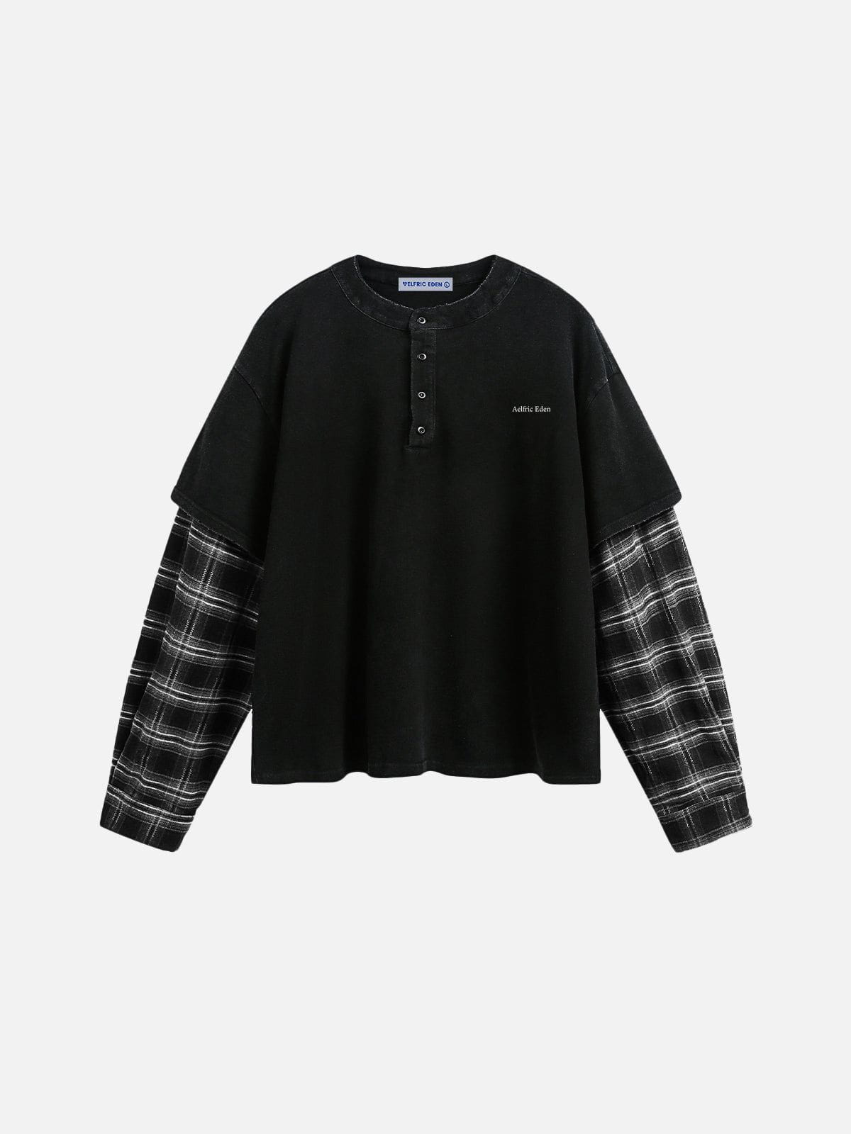 Alternative view of Aelfric Eden Plaid Layered Long Sleeve Tee