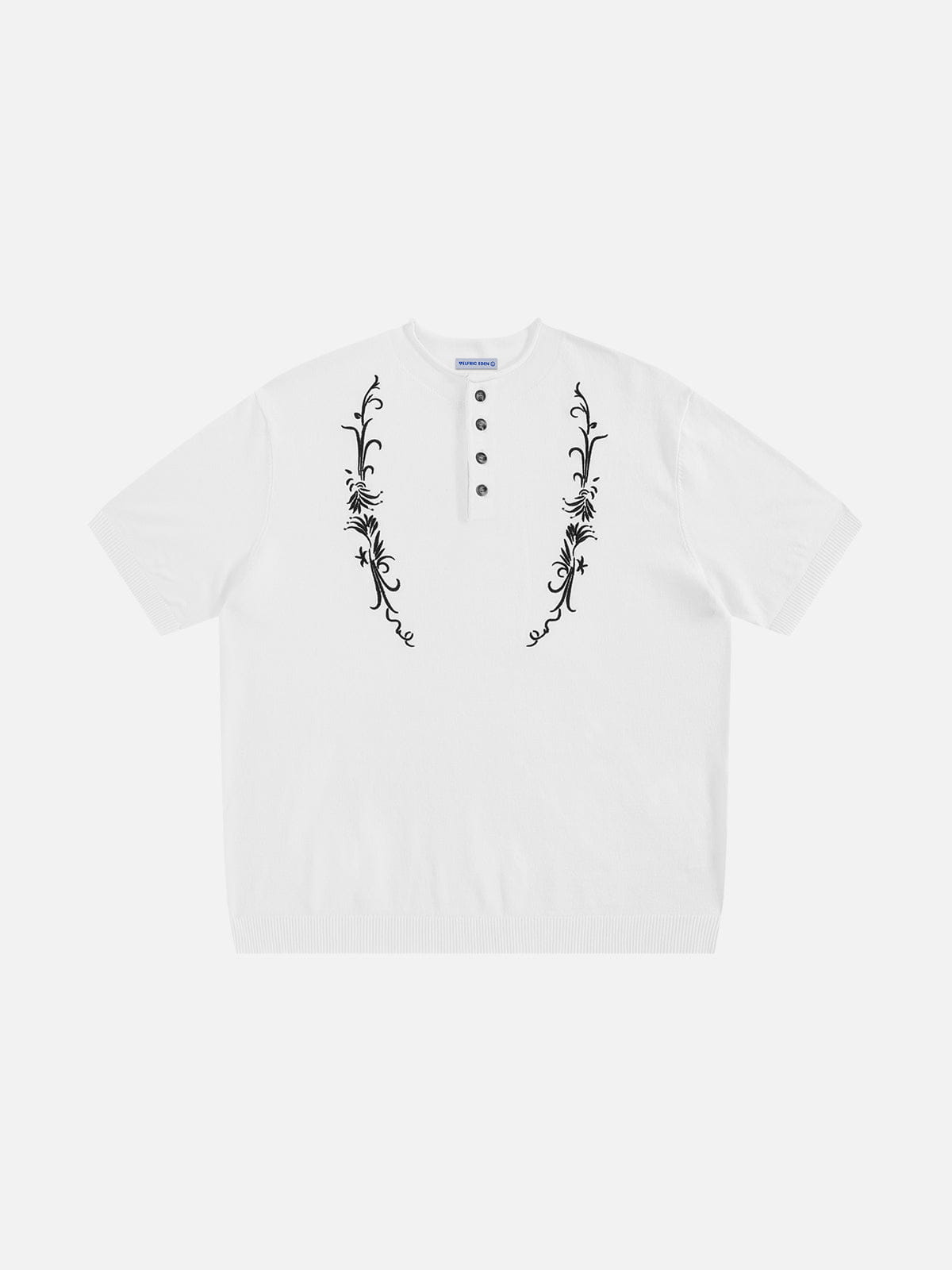 Aelfric Eden Boxy Embroidery Henley Tee