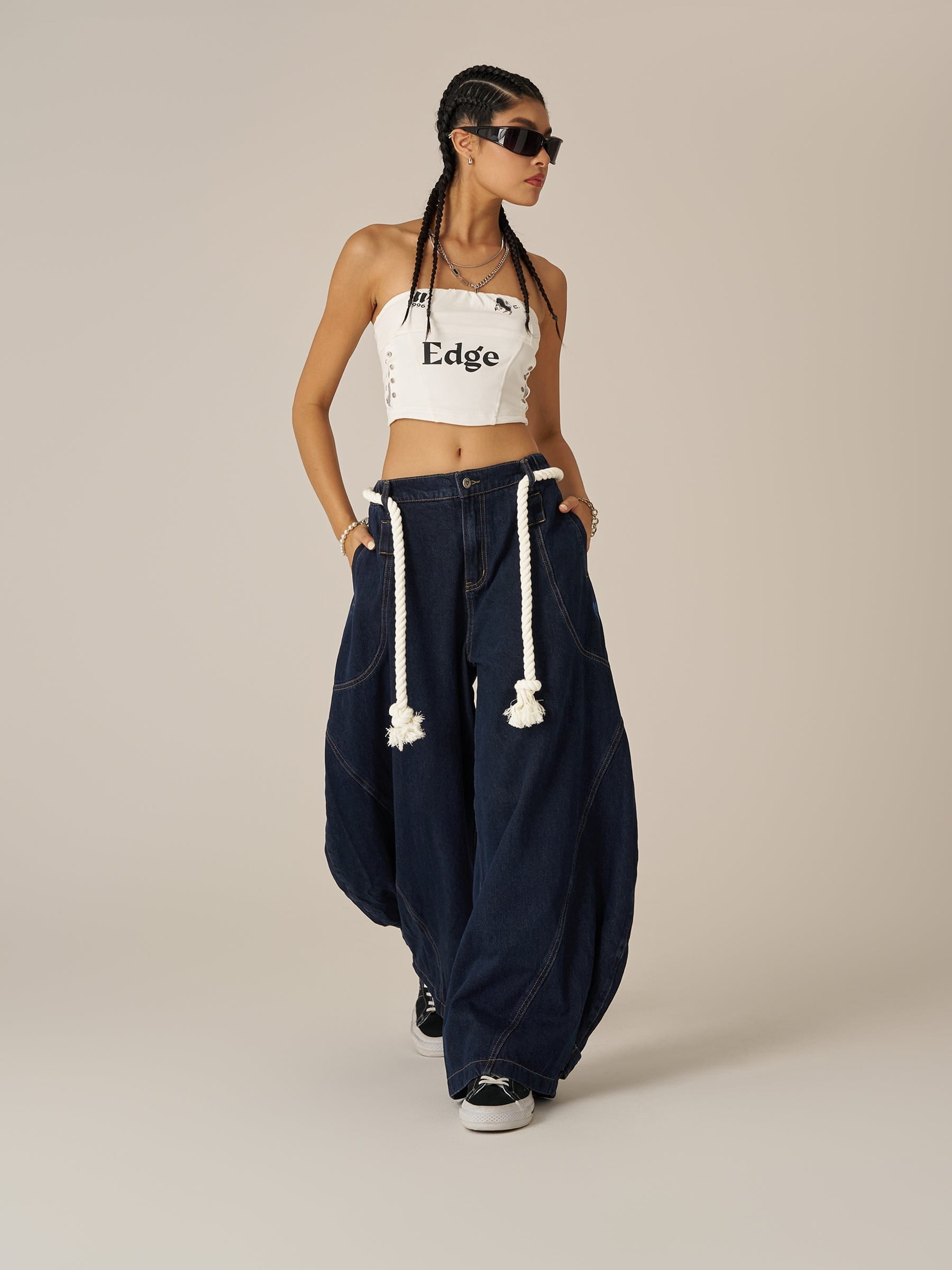 Alternative view of Aelfric Eden Drawstring Waist Super Baggy Jeans