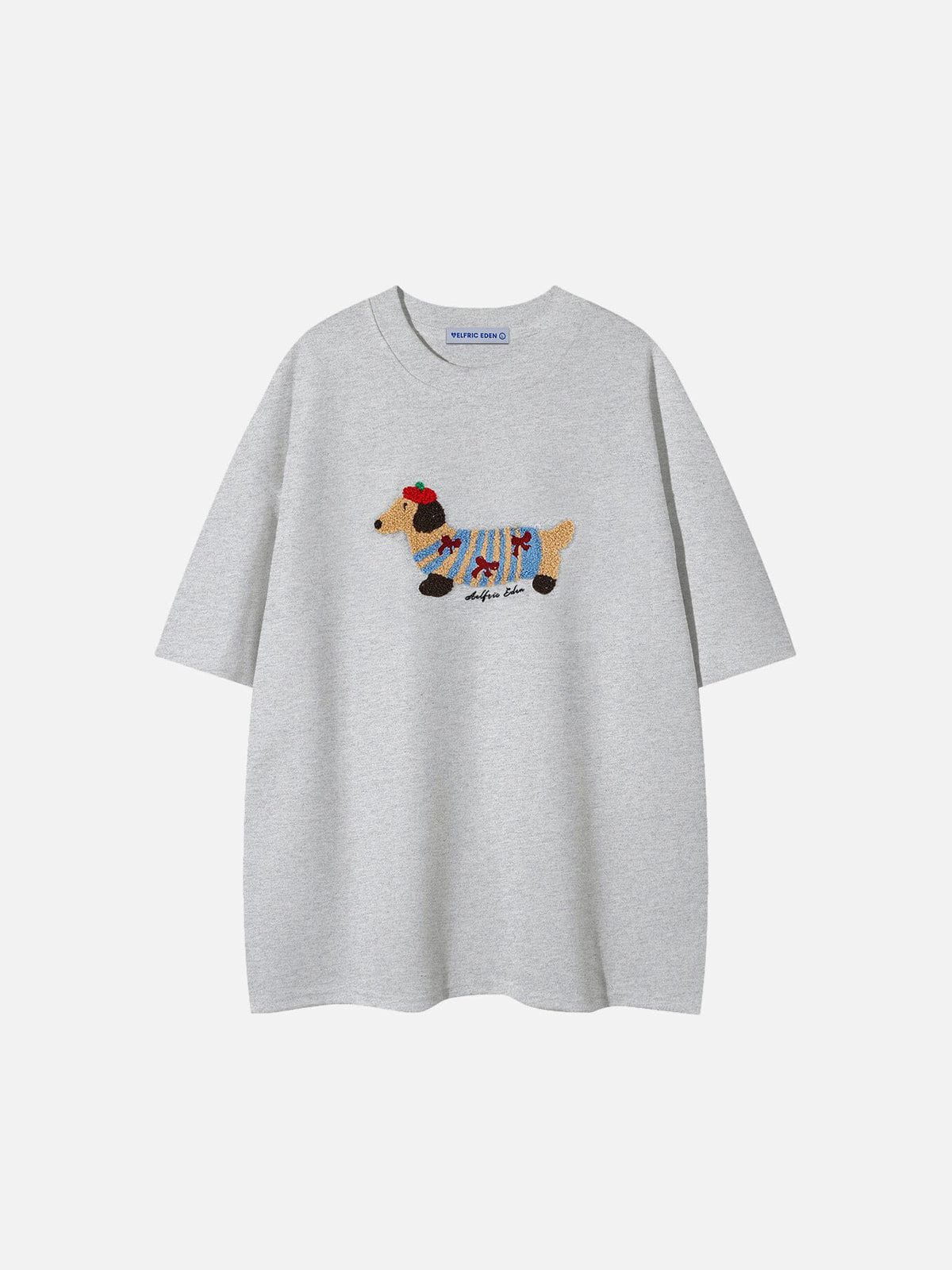Alternative view of Aelfric Eden Cartoon Dog Embroidery Tee