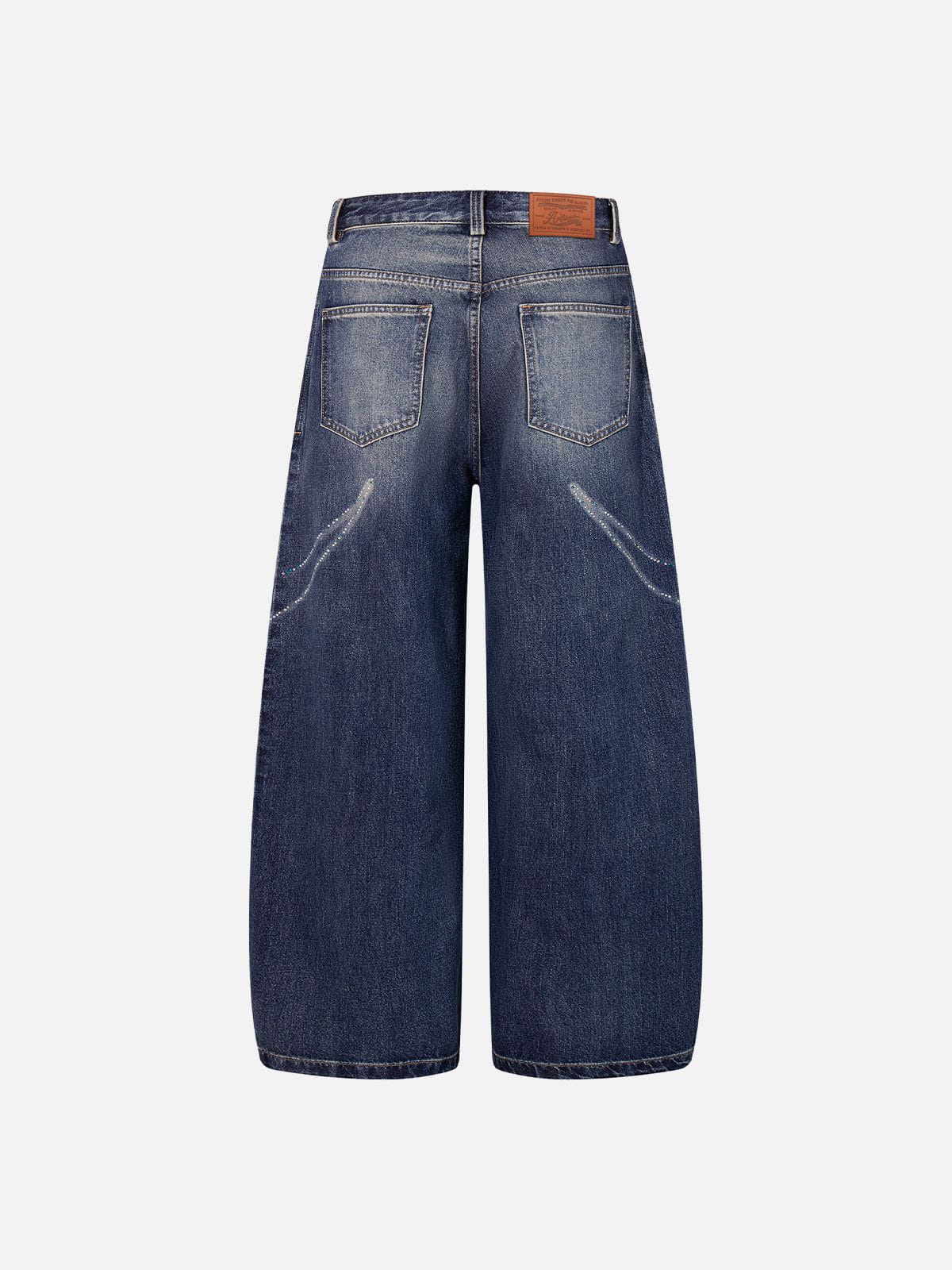 Alternative view of Aelfric Eden Rhinestone Whiskering Baggy Jeans