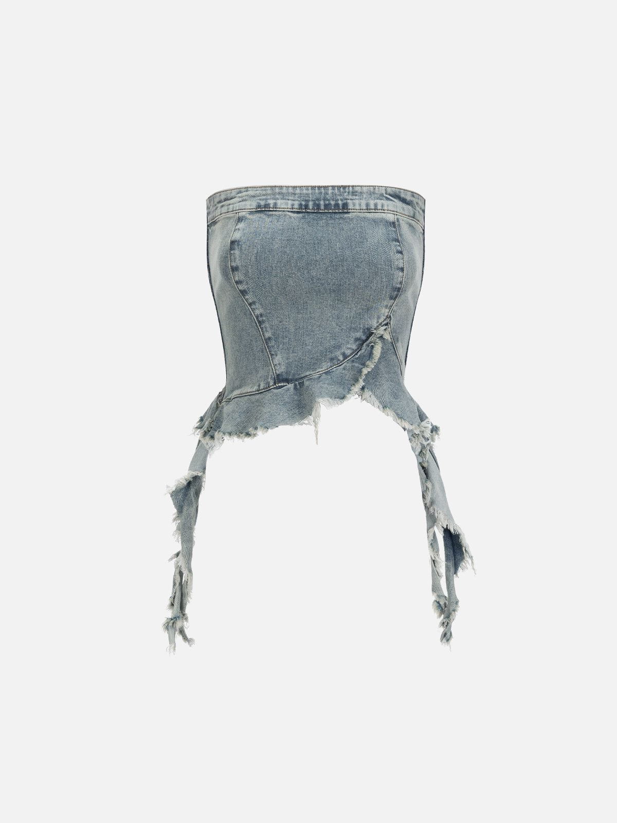 Alternative view of Aelfric Eden Fringe Hem Denim Bandeau Tube Top