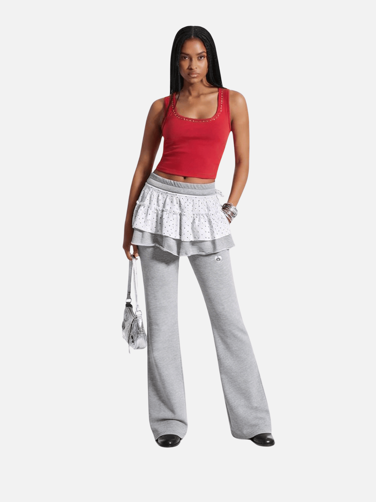 Aelfric Eden Ruffle Layered Bootcut Sweatpants