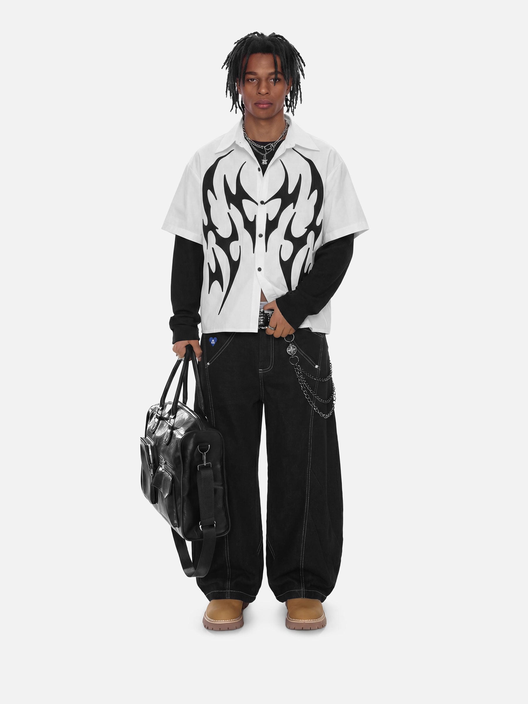 Aelfric Eden Tribal Panel Layered Long Sleeve Shirt