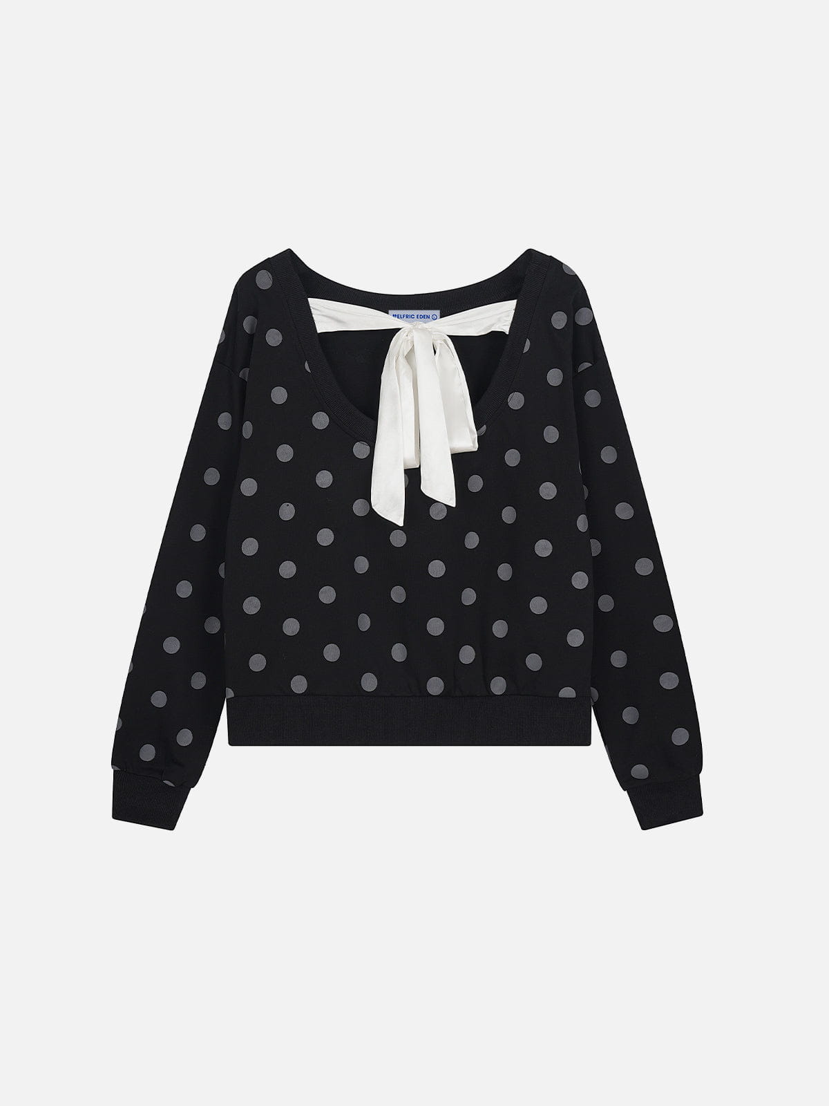 Alternative view of Aelfric Eden Off-The-Shoulder Polka Dot Bow Sweatshirt