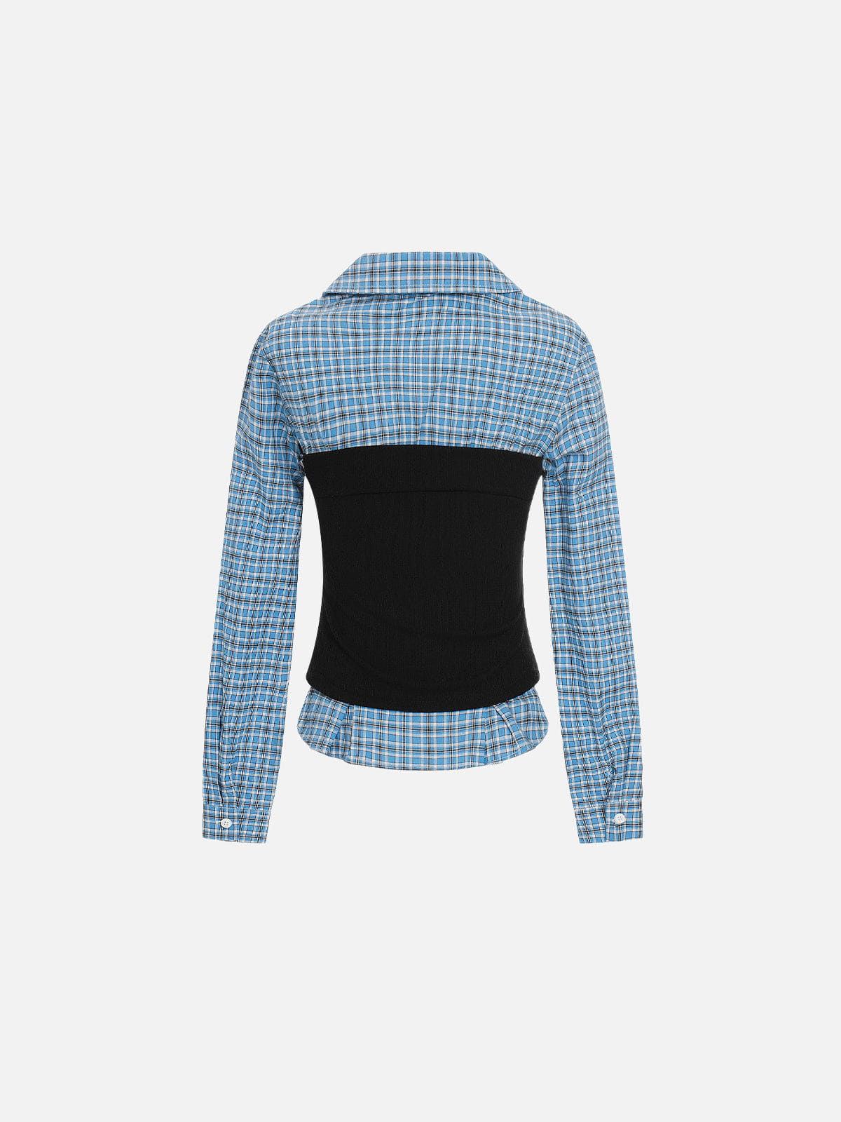 Alternative view of Aelfric Eden Layered Plaid Panel Long Sleeve Shirt