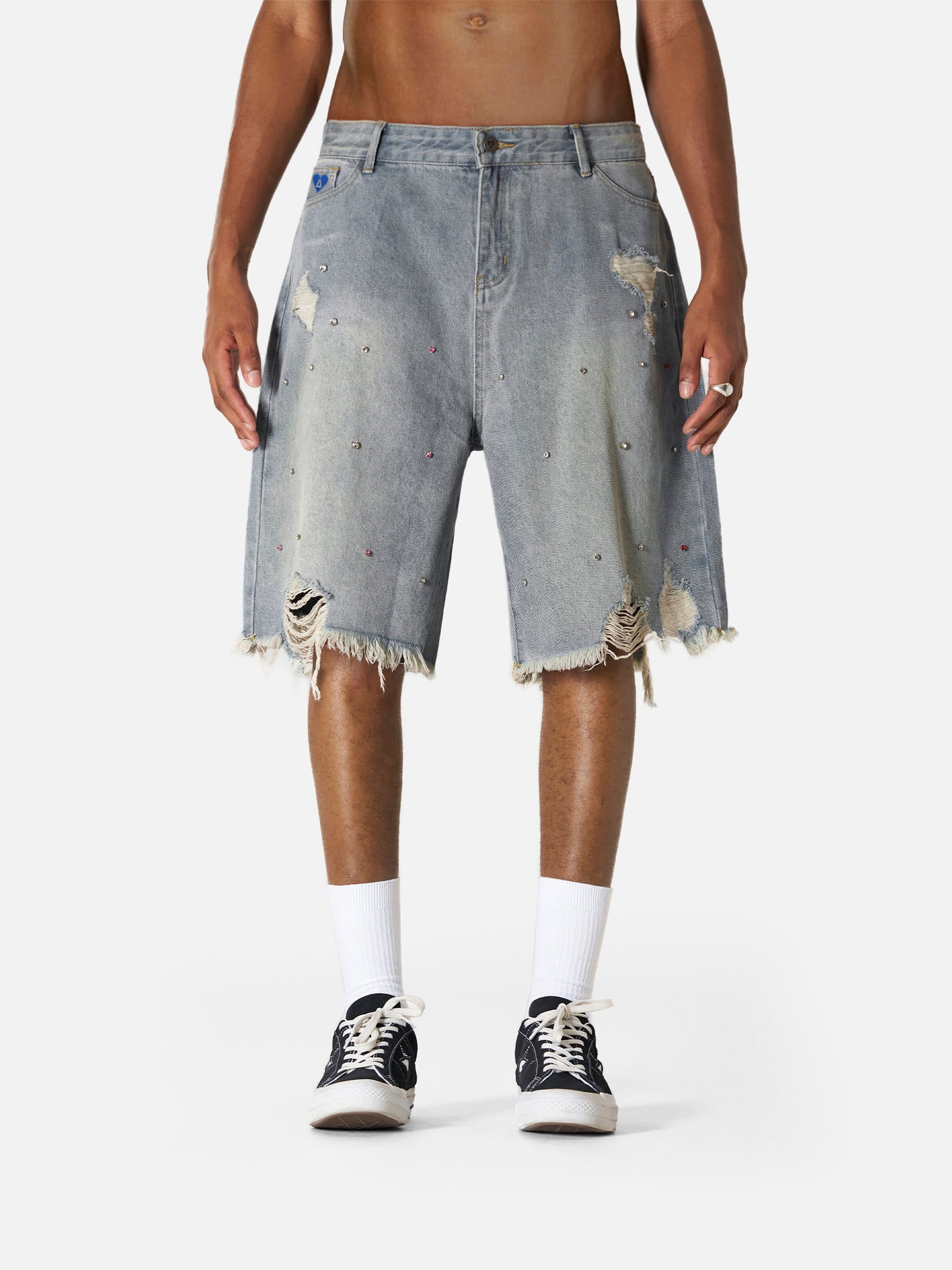 Alternative view of Aelfric Eden Rhinestone Application Jorts