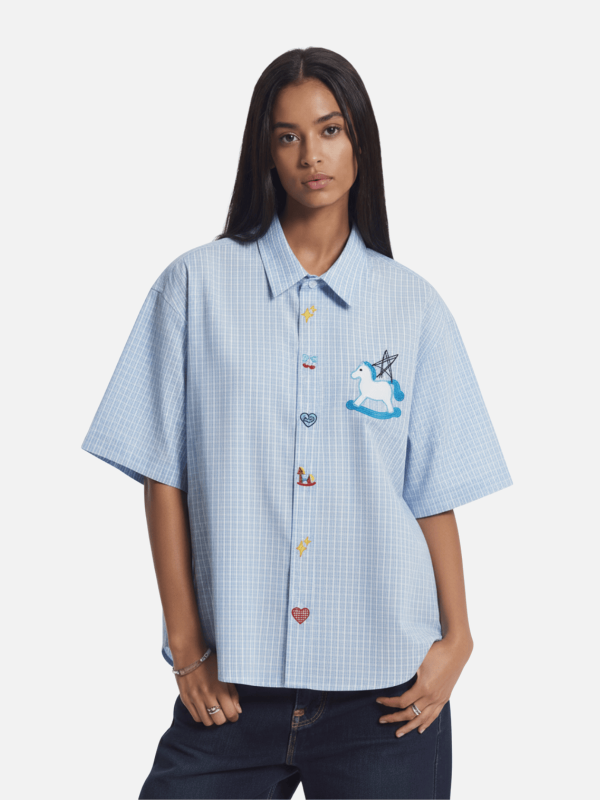 Aelfric Eden Unicorn Embroidery Short Sleeve Shirt