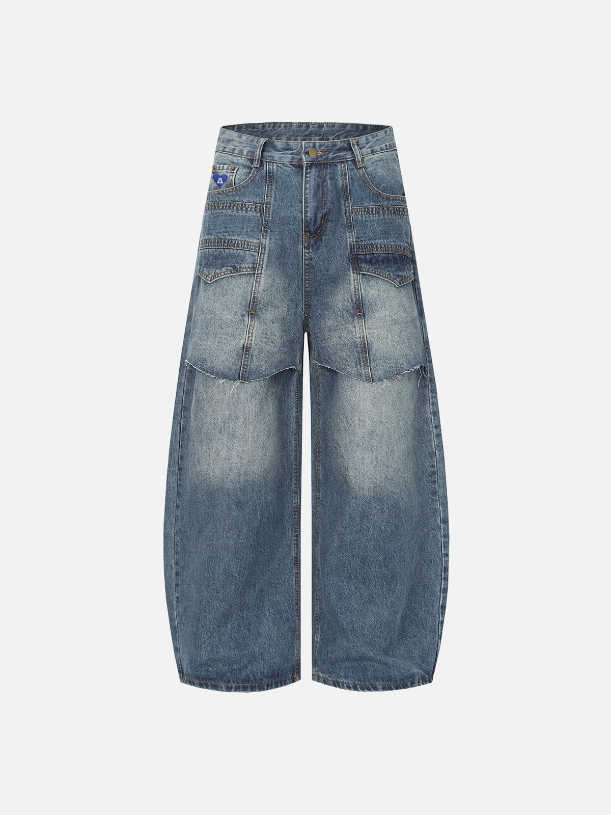 Aelfric Eden Washed Panel Baggy Barrel Jeans