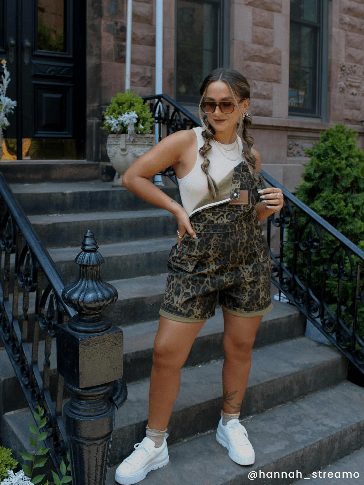 Alternative view of Aelfric Eden Leopard Overall Shorts